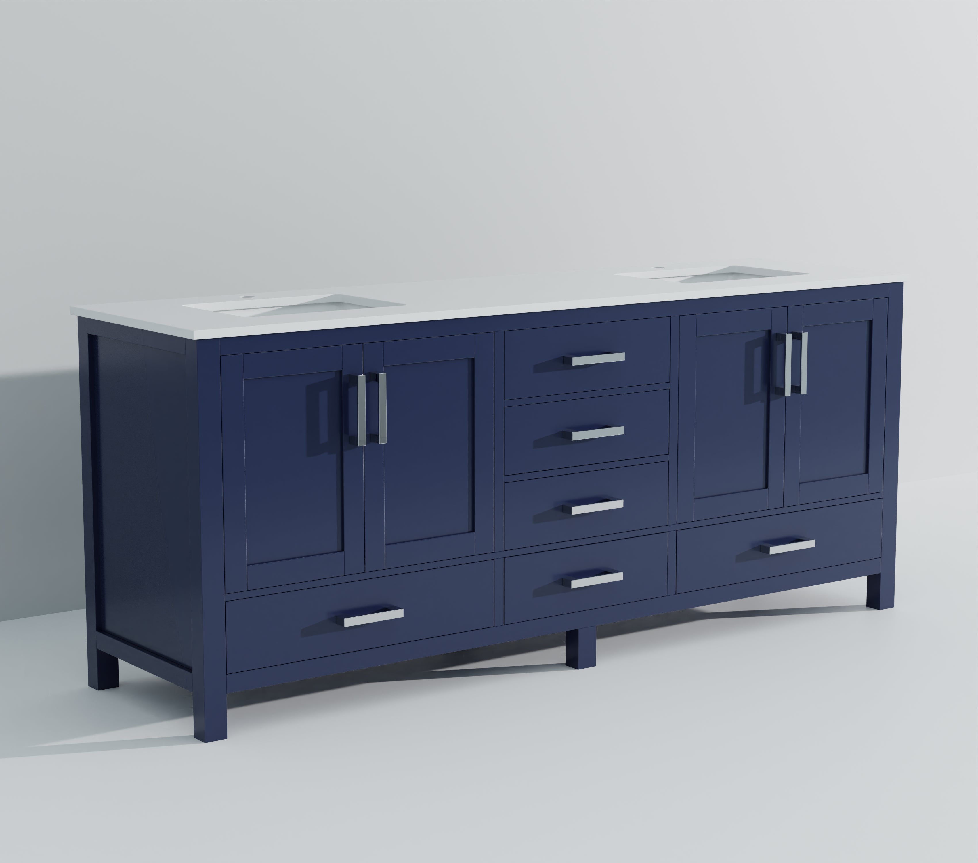 Jacques 80 in. W x 22 in. D Navy Blue Bath Vanity