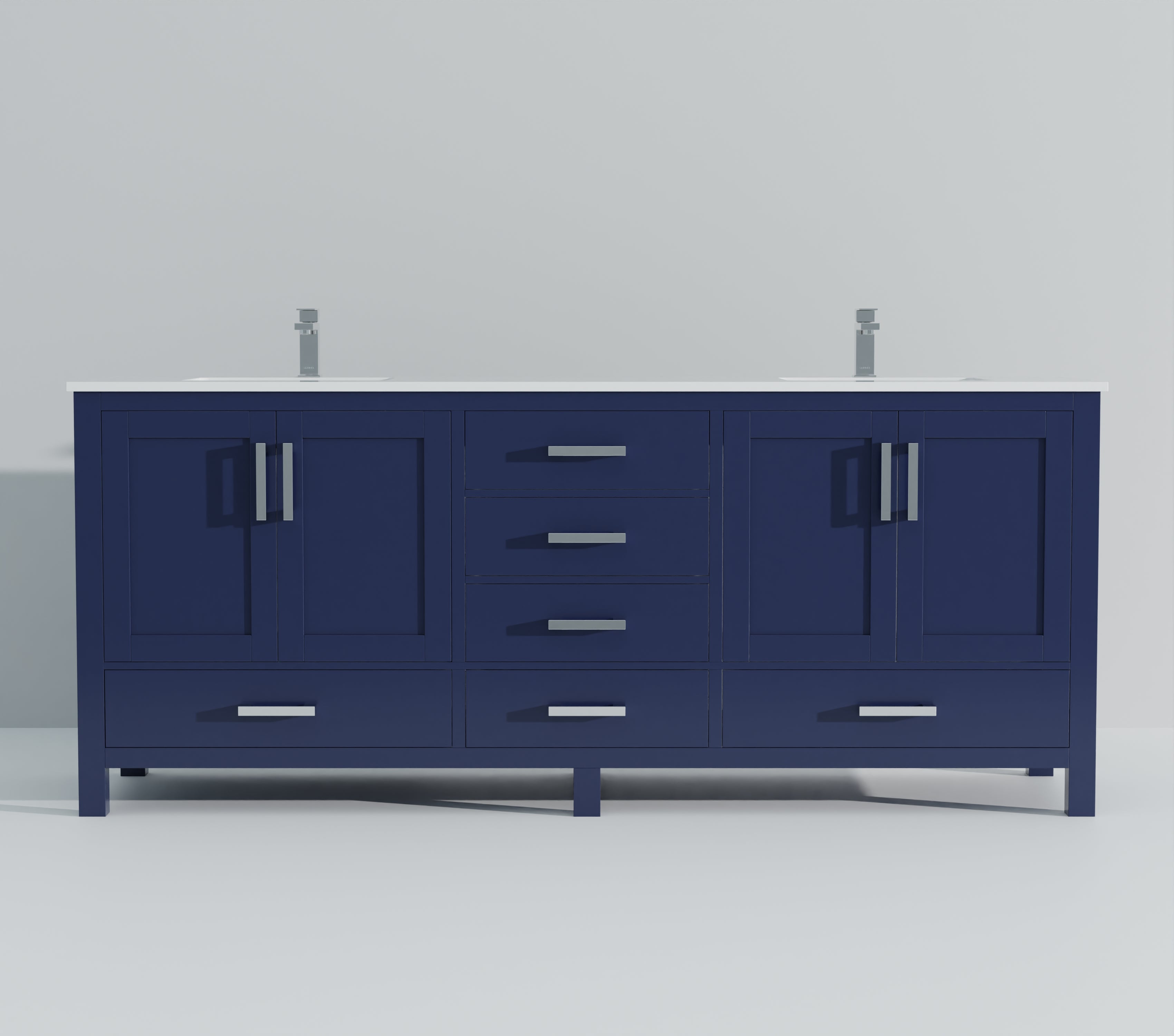 Jacques 80 in. W x 22 in. D Navy Blue Bath Vanity