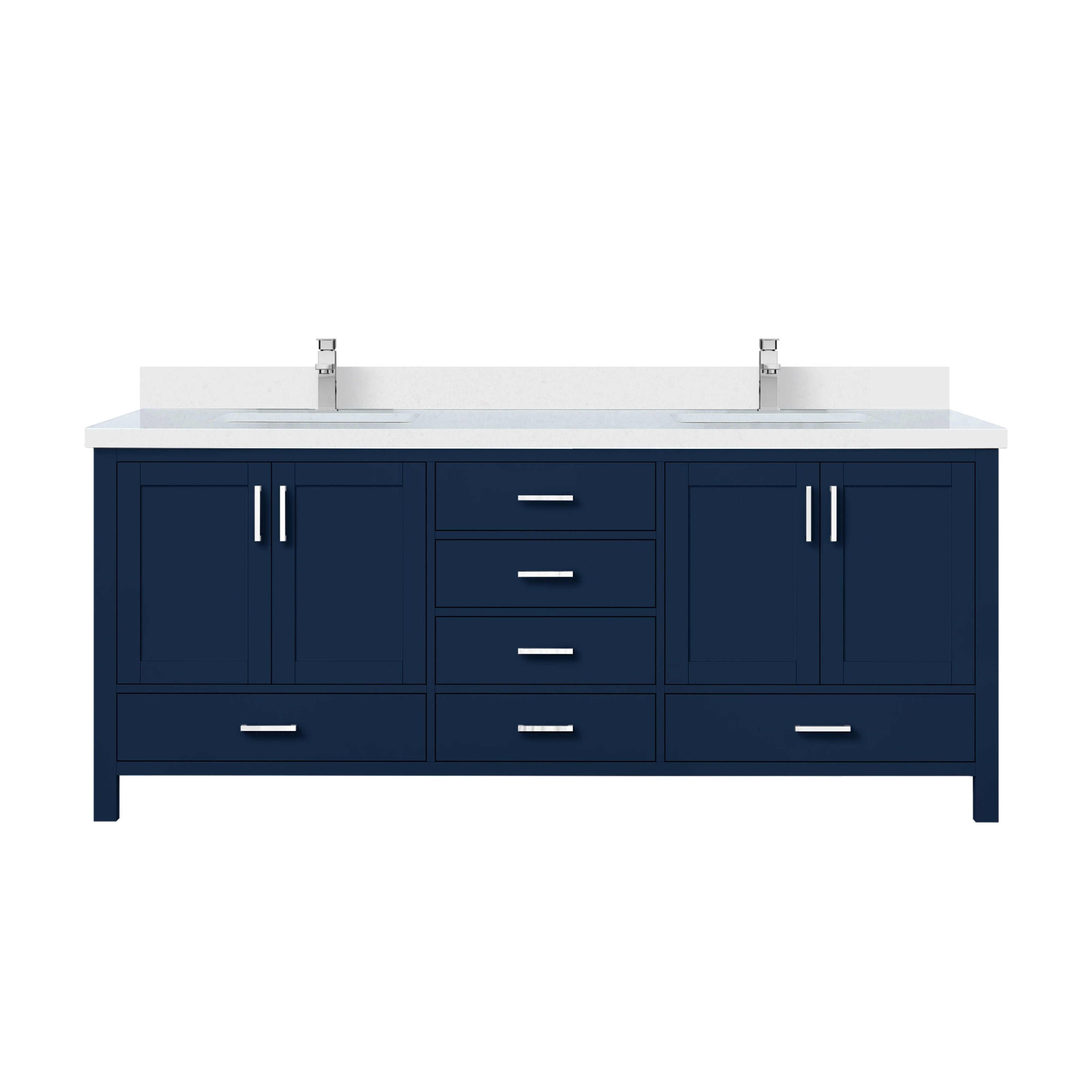 Jacques 80 in. W x 22 in. D Navy Blue Bath Vanity