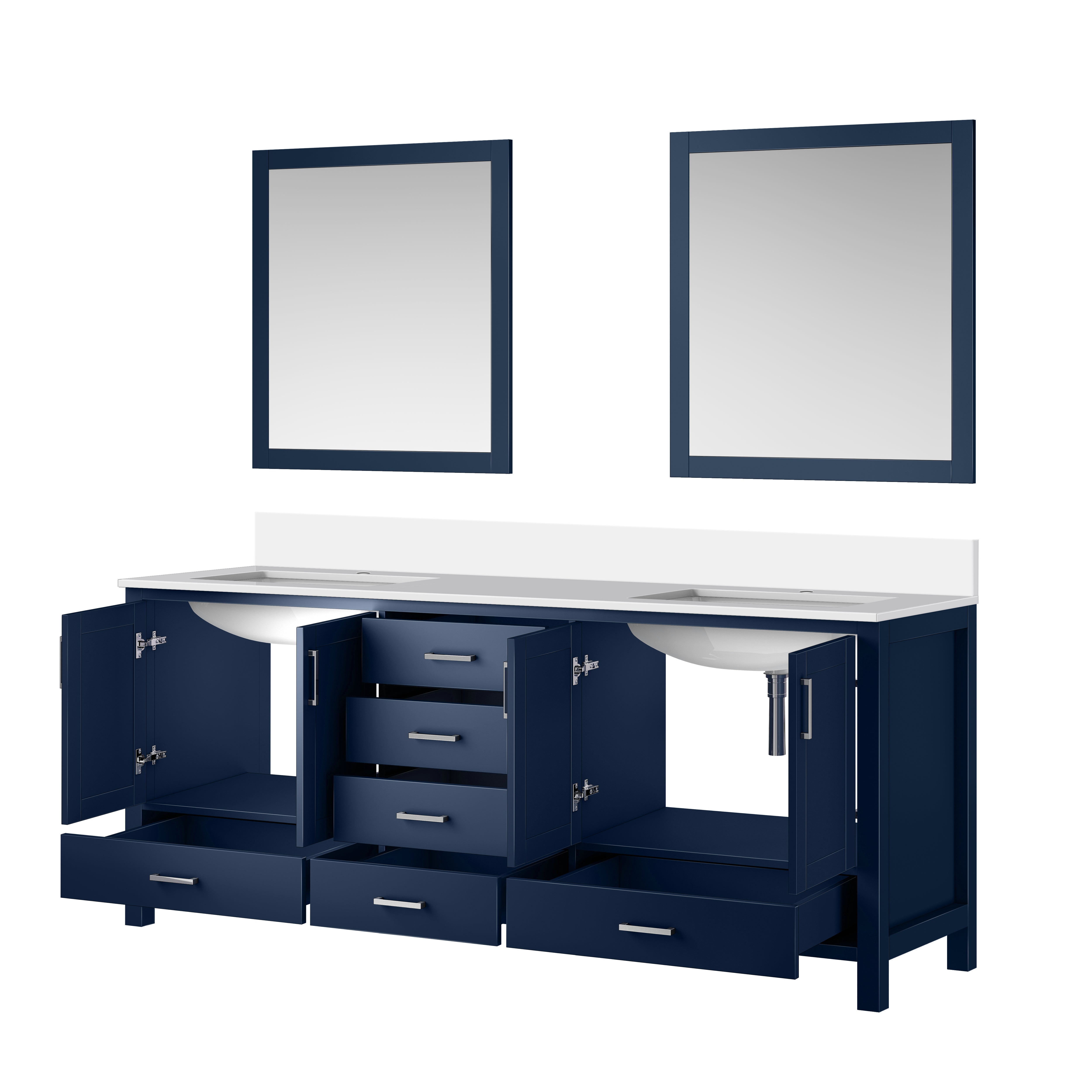Jacques 80 in. W x 22 in. D Navy Blue Bath Vanity