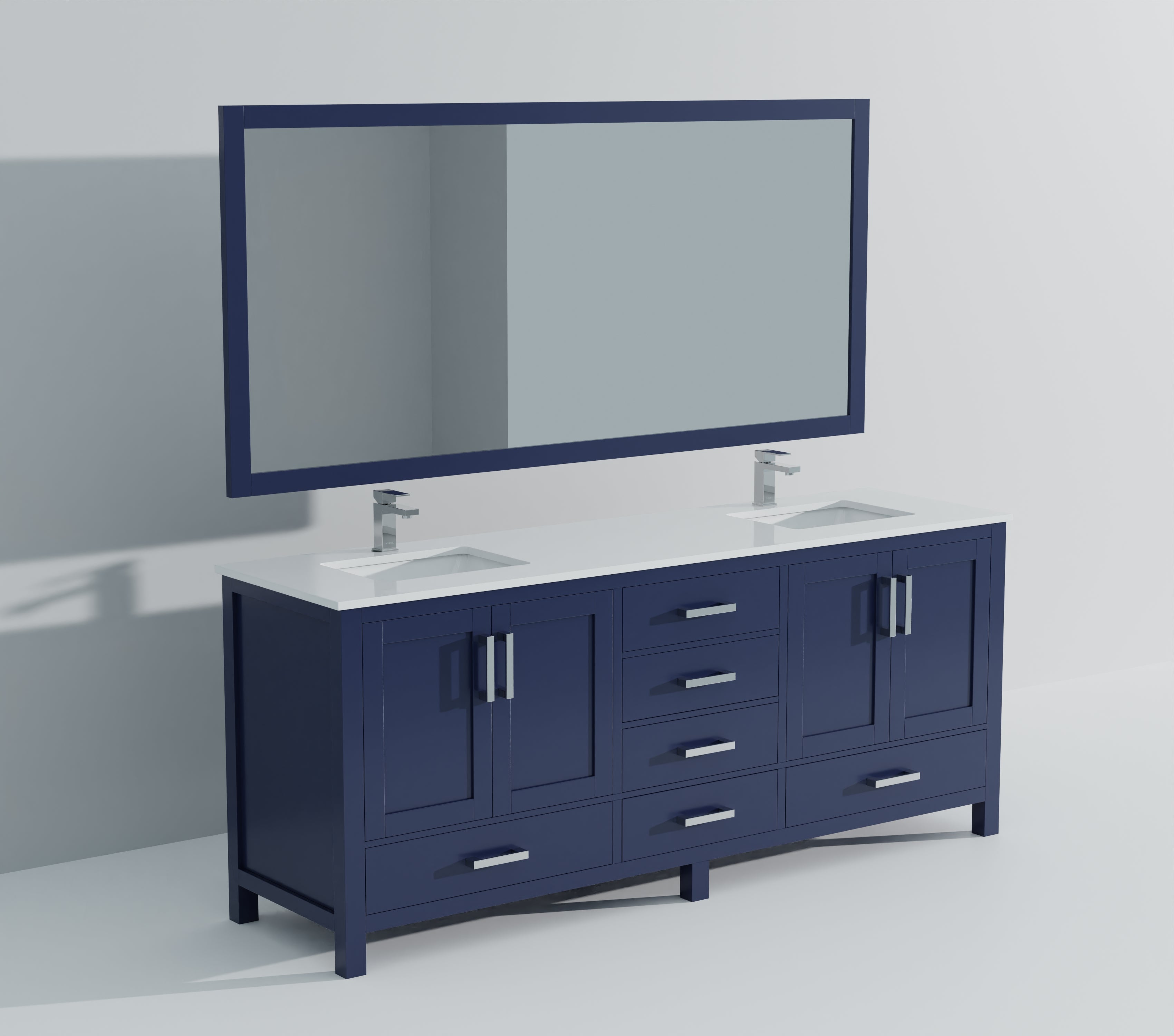 Jacques 80 in. W x 22 in. D Navy Blue Bath Vanity
