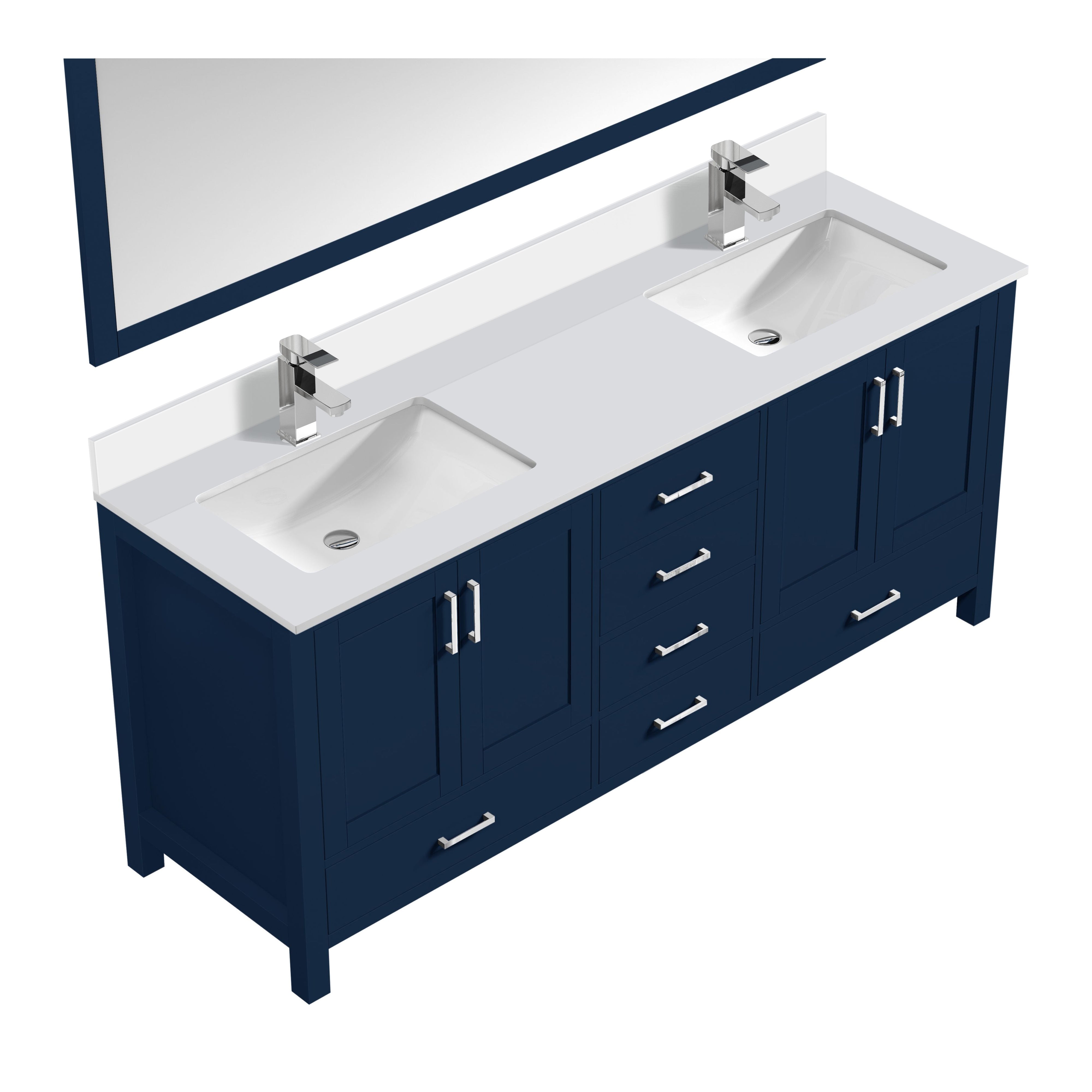 Jacques 80 in. W x 22 in. D Navy Blue Bath Vanity