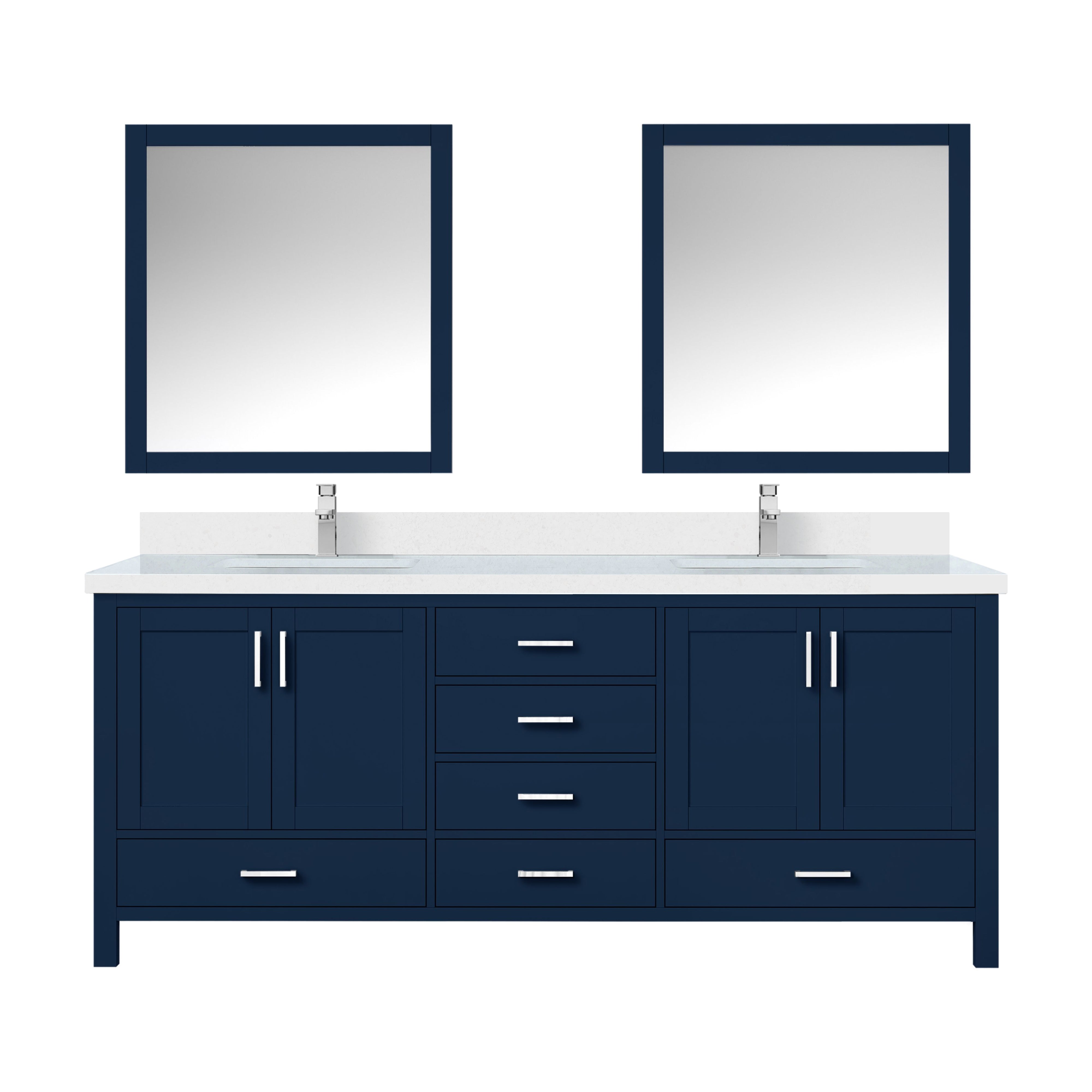 Jacques 80 in. W x 22 in. D Navy Blue Bath Vanity