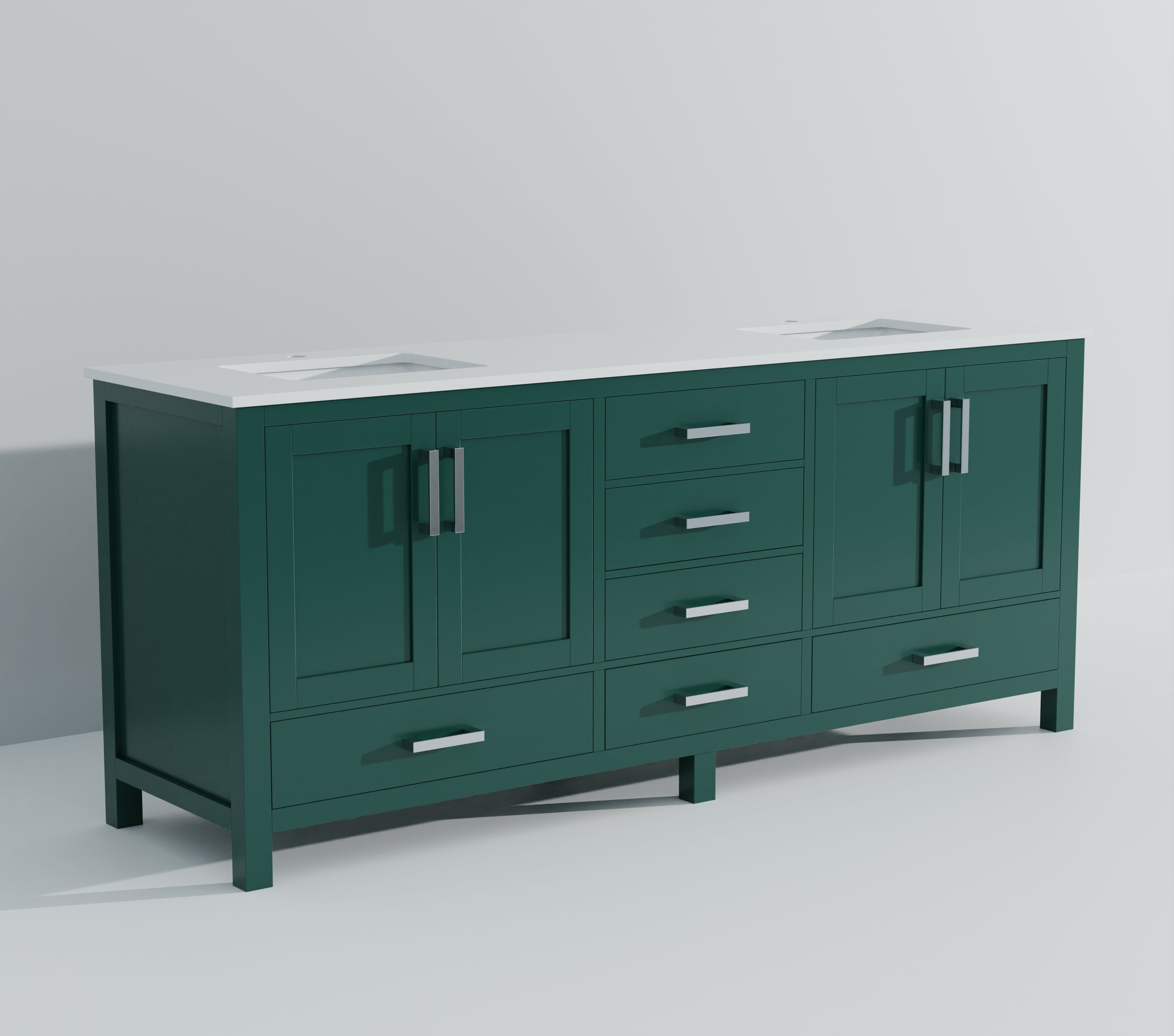 Jacques 80 in. W x 22 in. D Green Bath Vanity and Cultured Marble Top