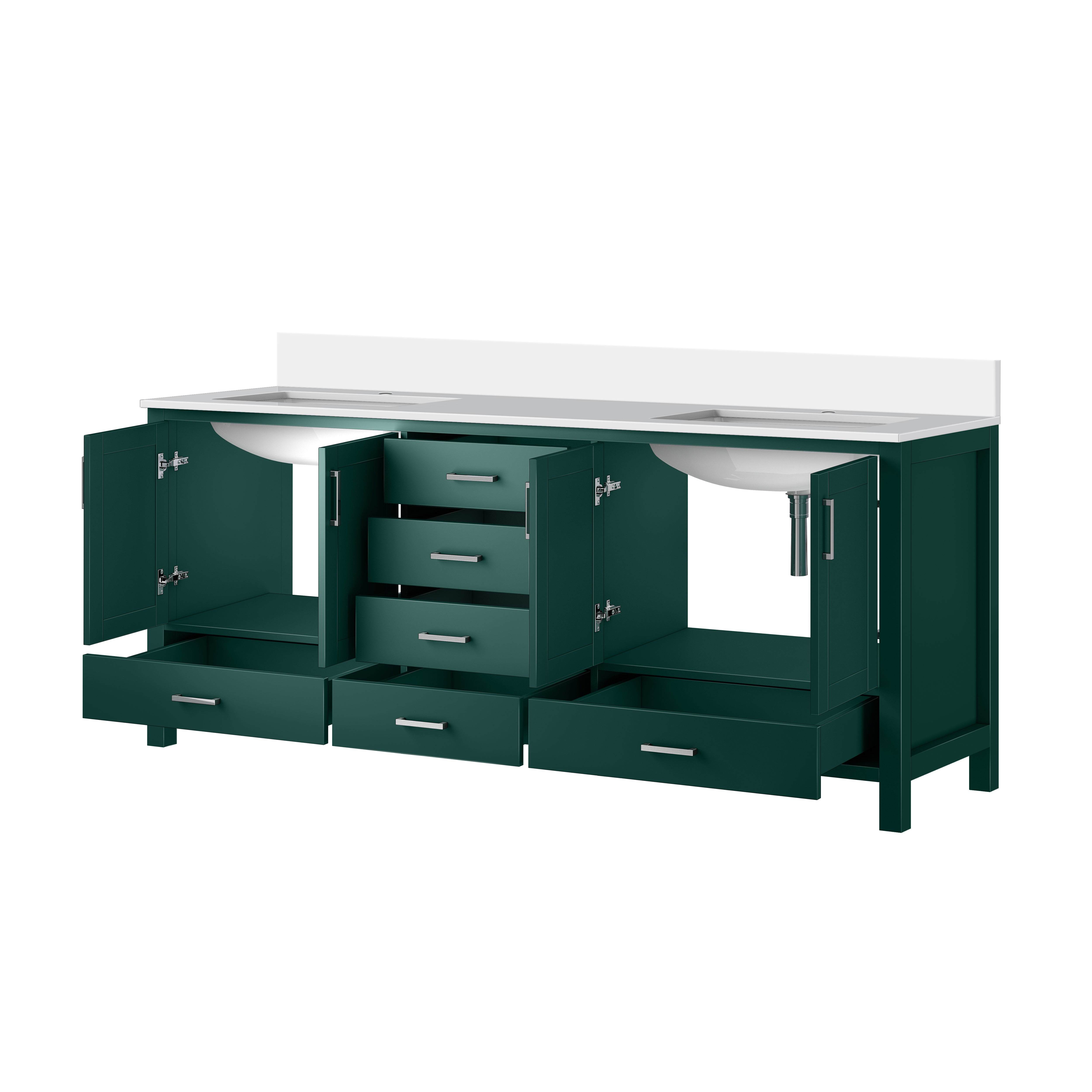 Jacques 80 in. W x 22 in. D Green Bath Vanity and Cultured Marble Top