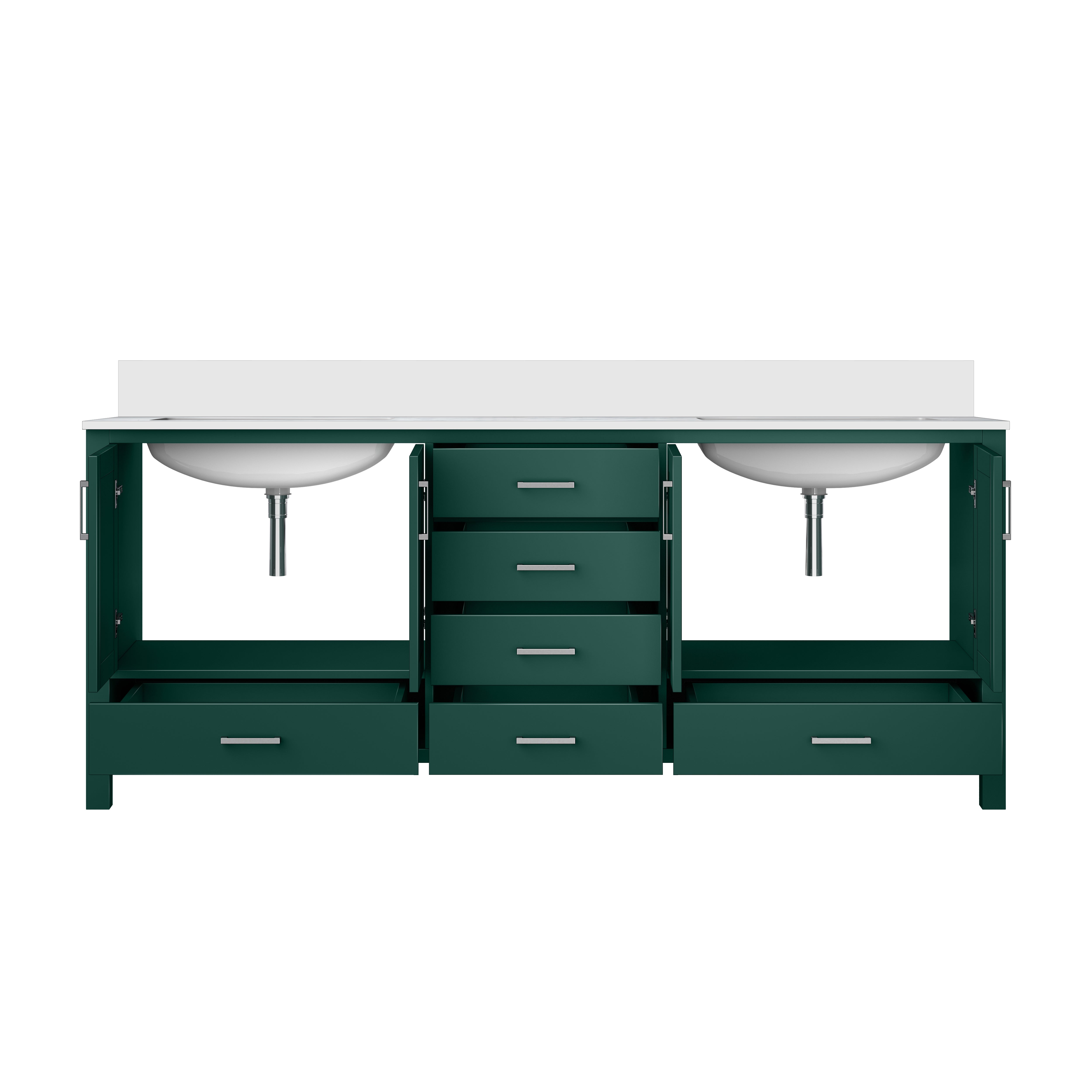 Jacques 80 in. W x 22 in. D Green Bath Vanity and Cultured Marble Top
