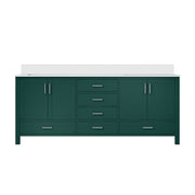 Jacques 80 in. W x 22 in. D Green Bath Vanity and Cultured Marble Top