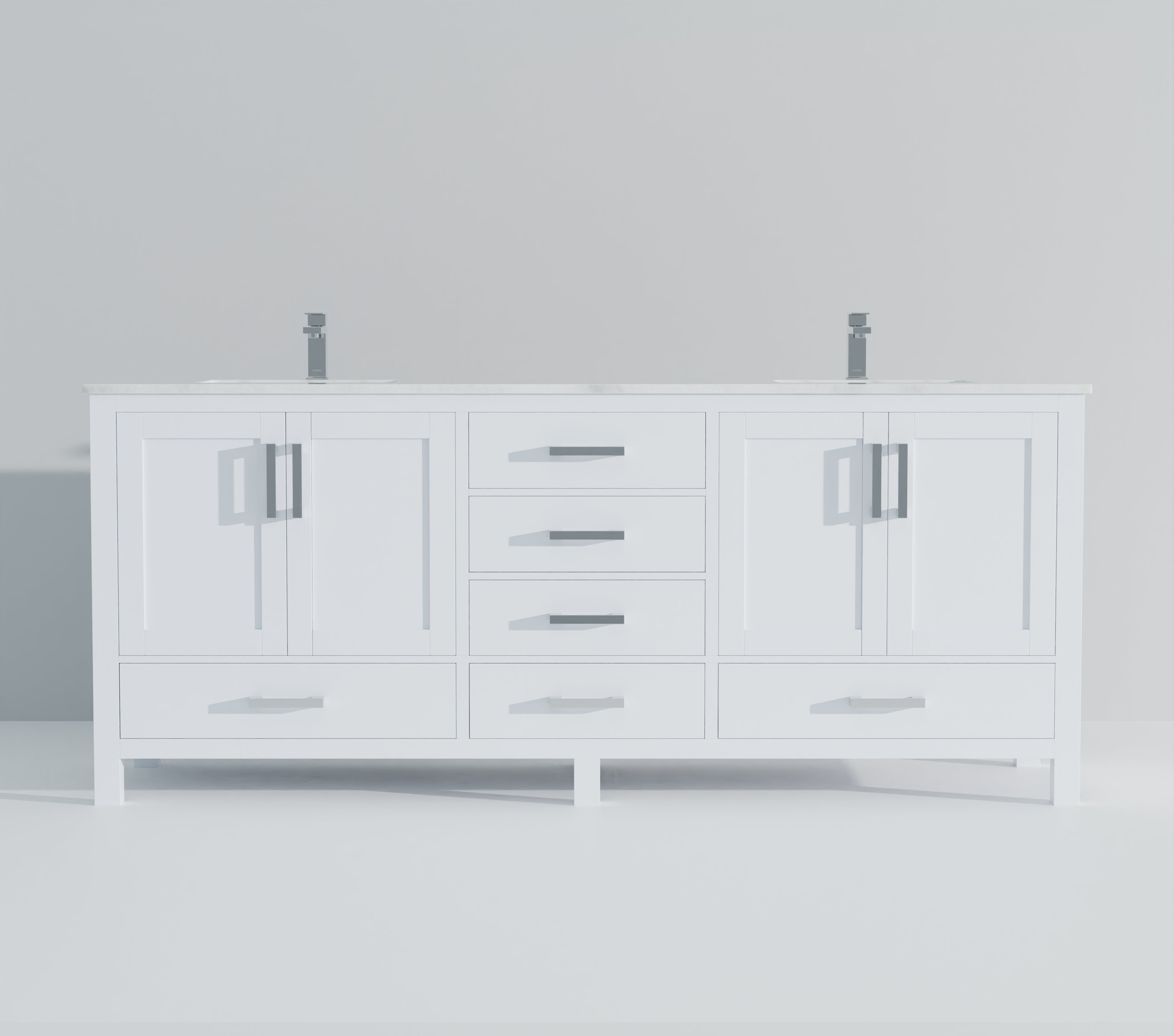 Jacques 84 in. W x 22 in. D White Double Bath Vanity