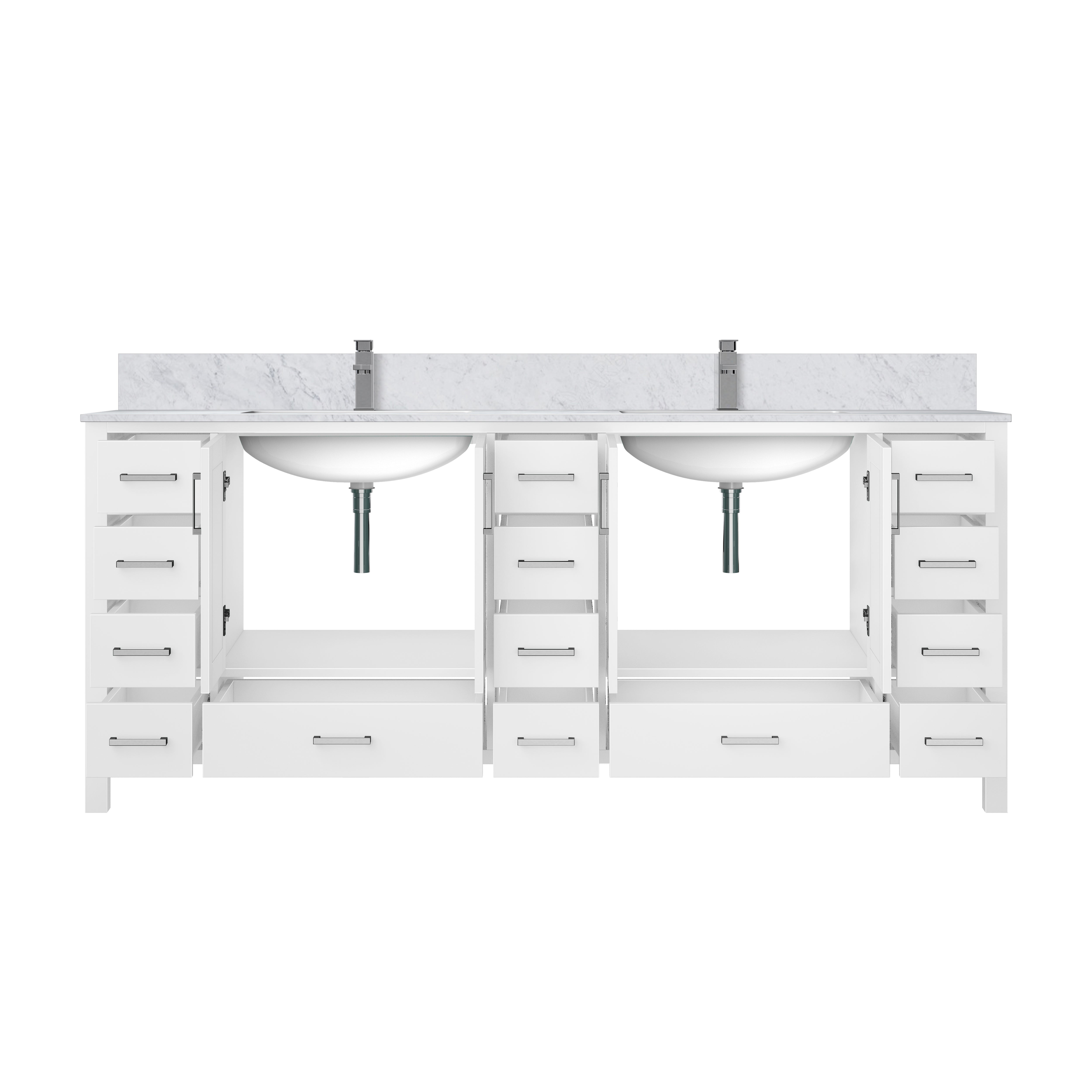 Jacques 84 in. W x 22 in. D White Double Bath Vanity