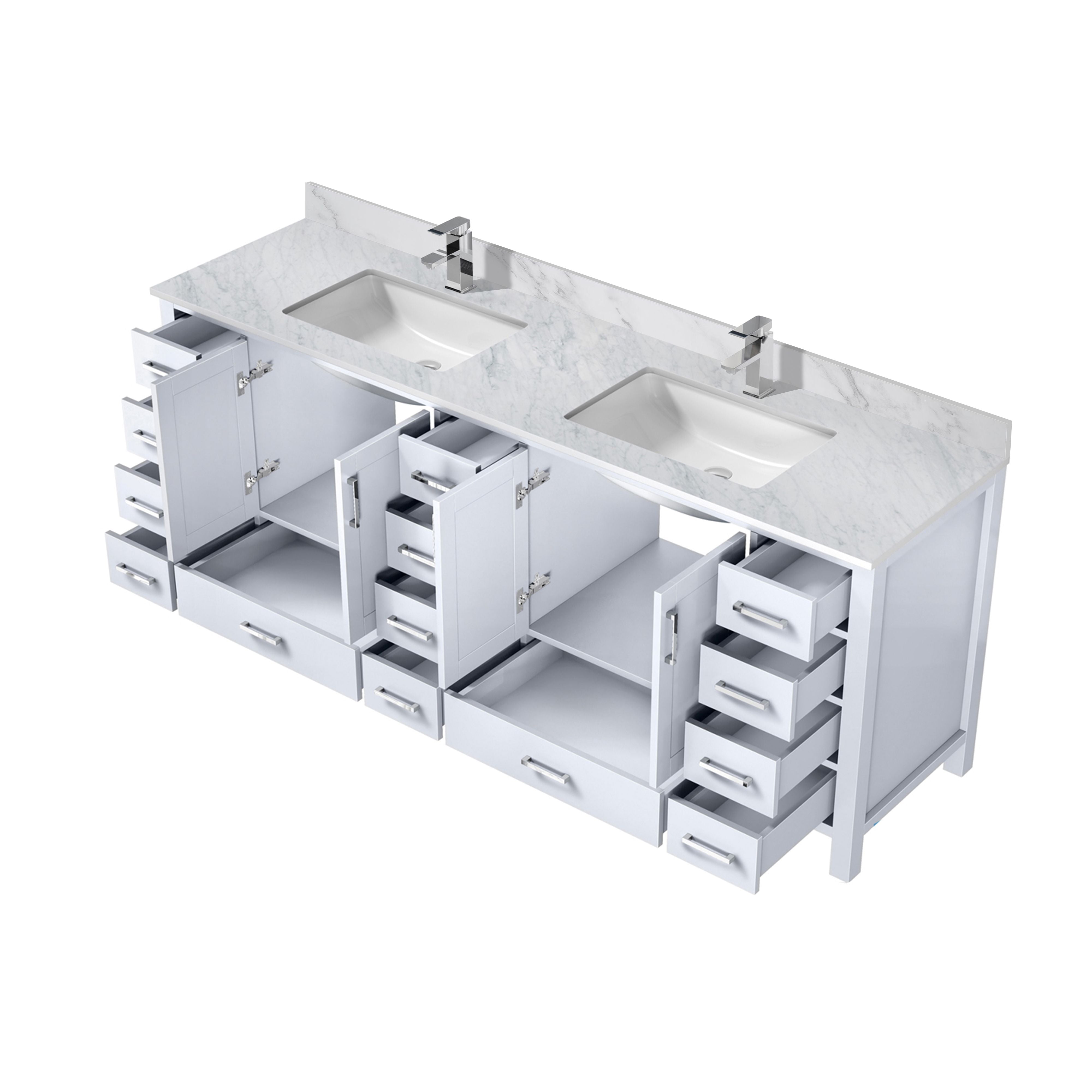 Jacques 84 in. W x 22 in. D White Double Bath Vanity