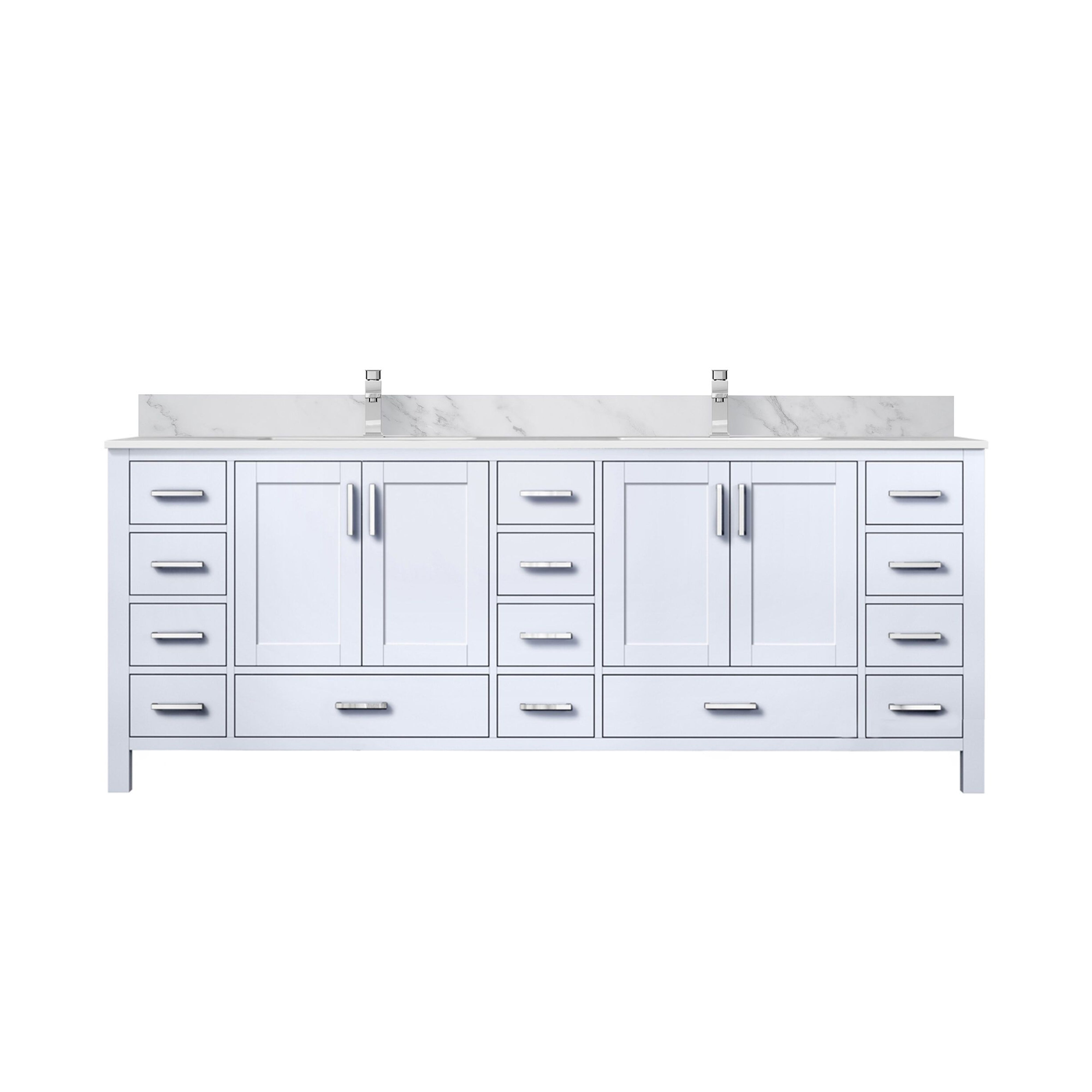 Jacques 84 in. W x 22 in. D White Double Bath Vanity