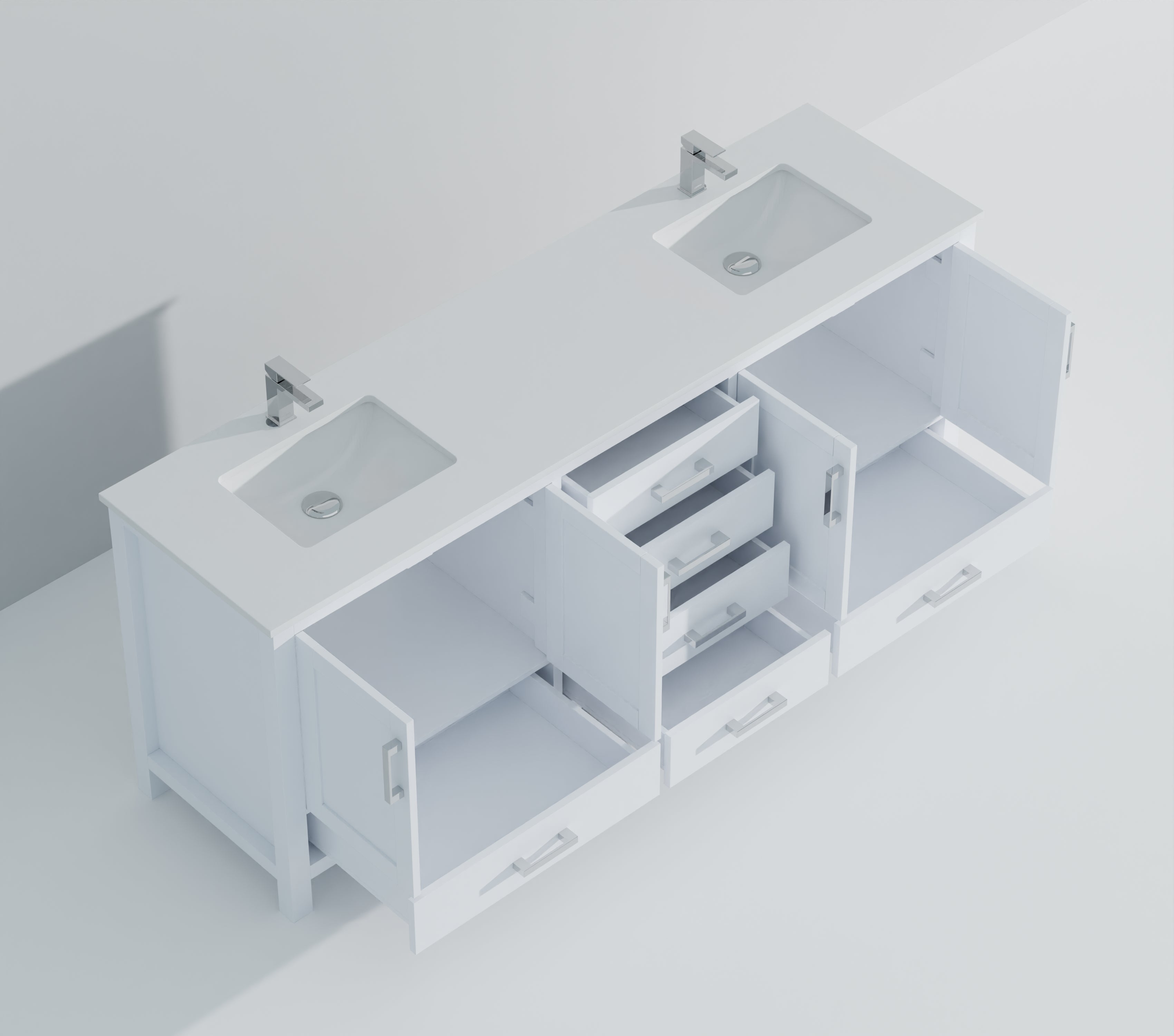 Jacques 84 in. W x 22 in. D White Double Bath Vanity