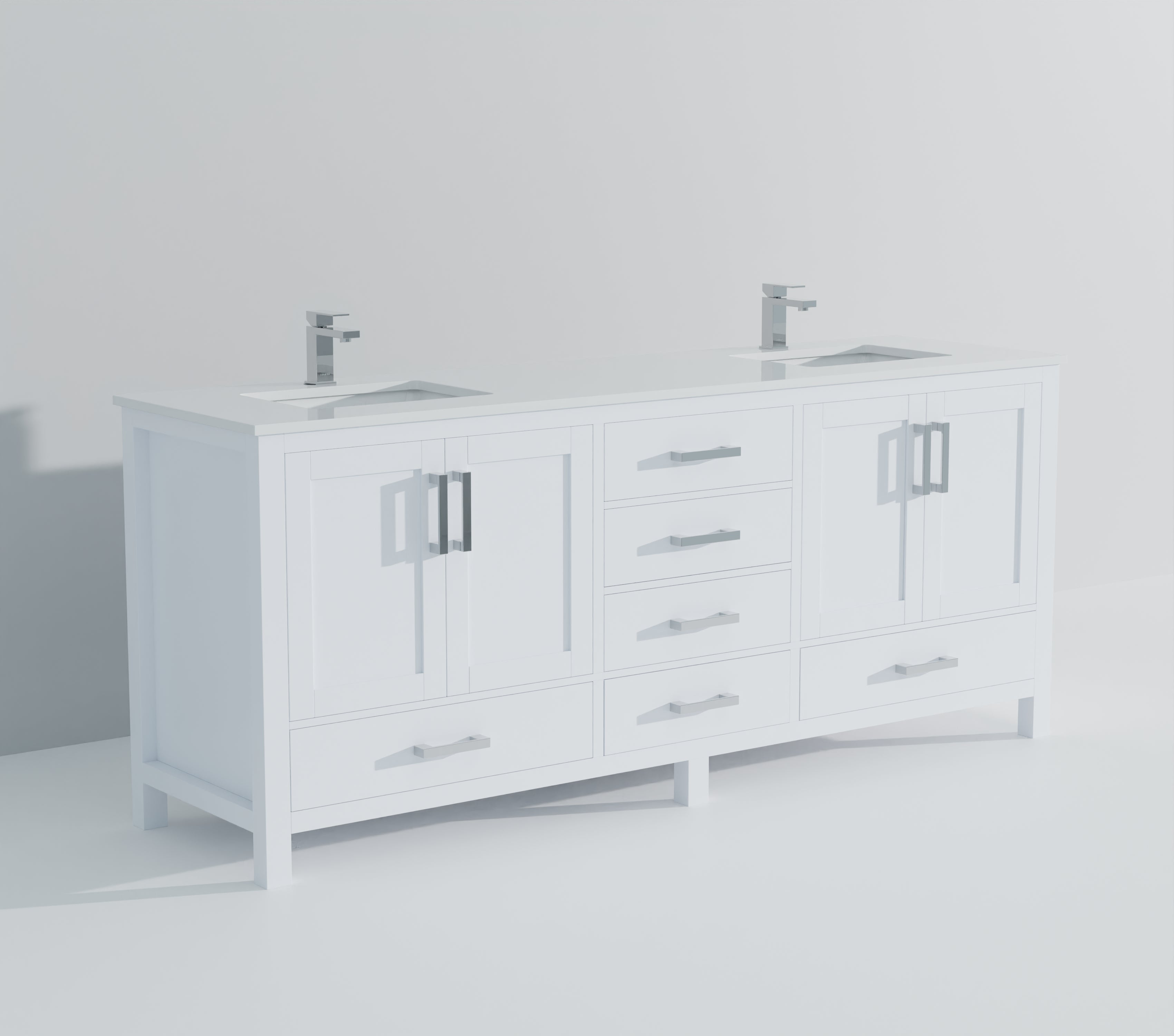 Jacques 84 in. W x 22 in. D White Bath Vanity