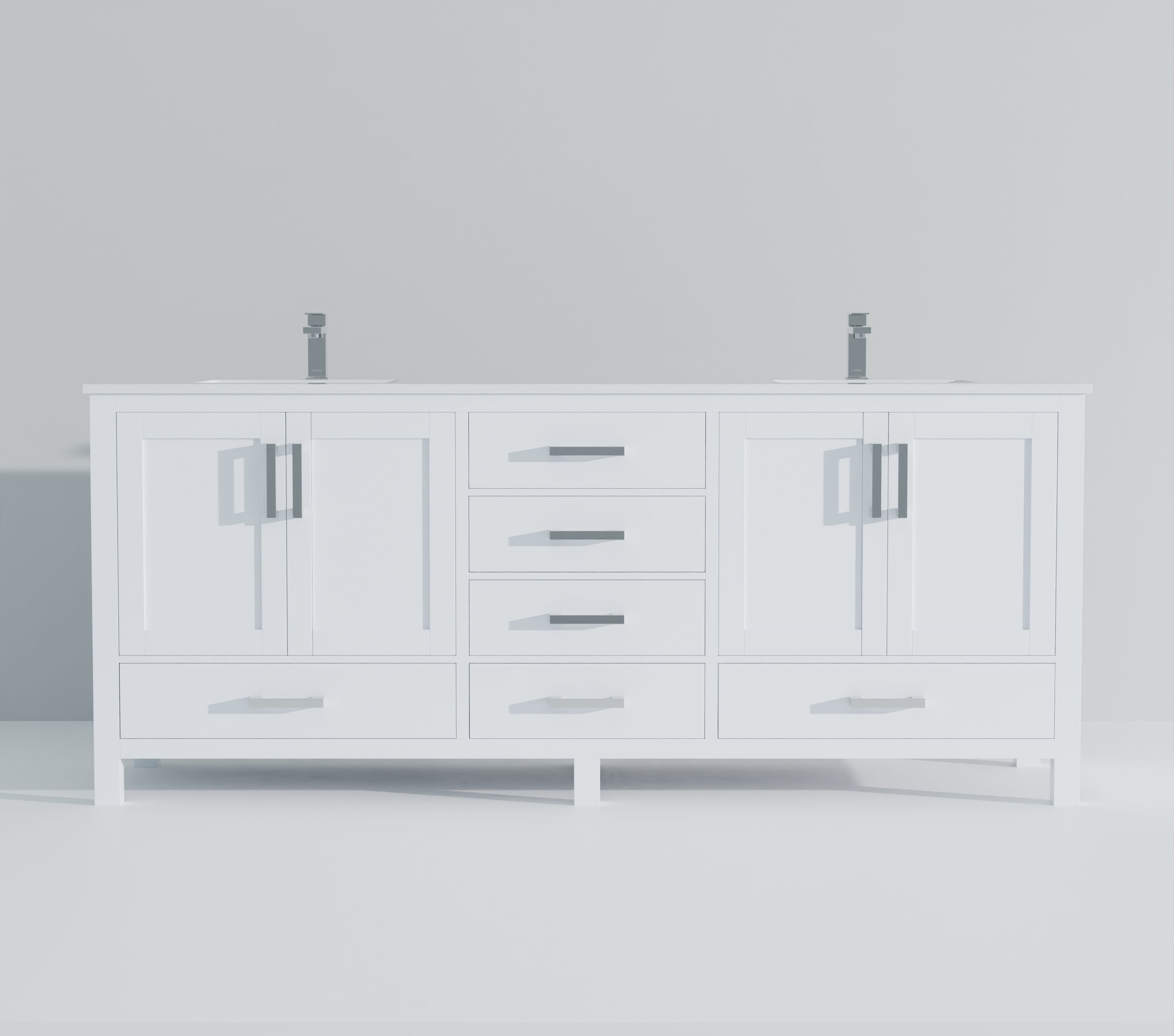 Jacques 84 in. W x 22 in. D White Bath Vanity