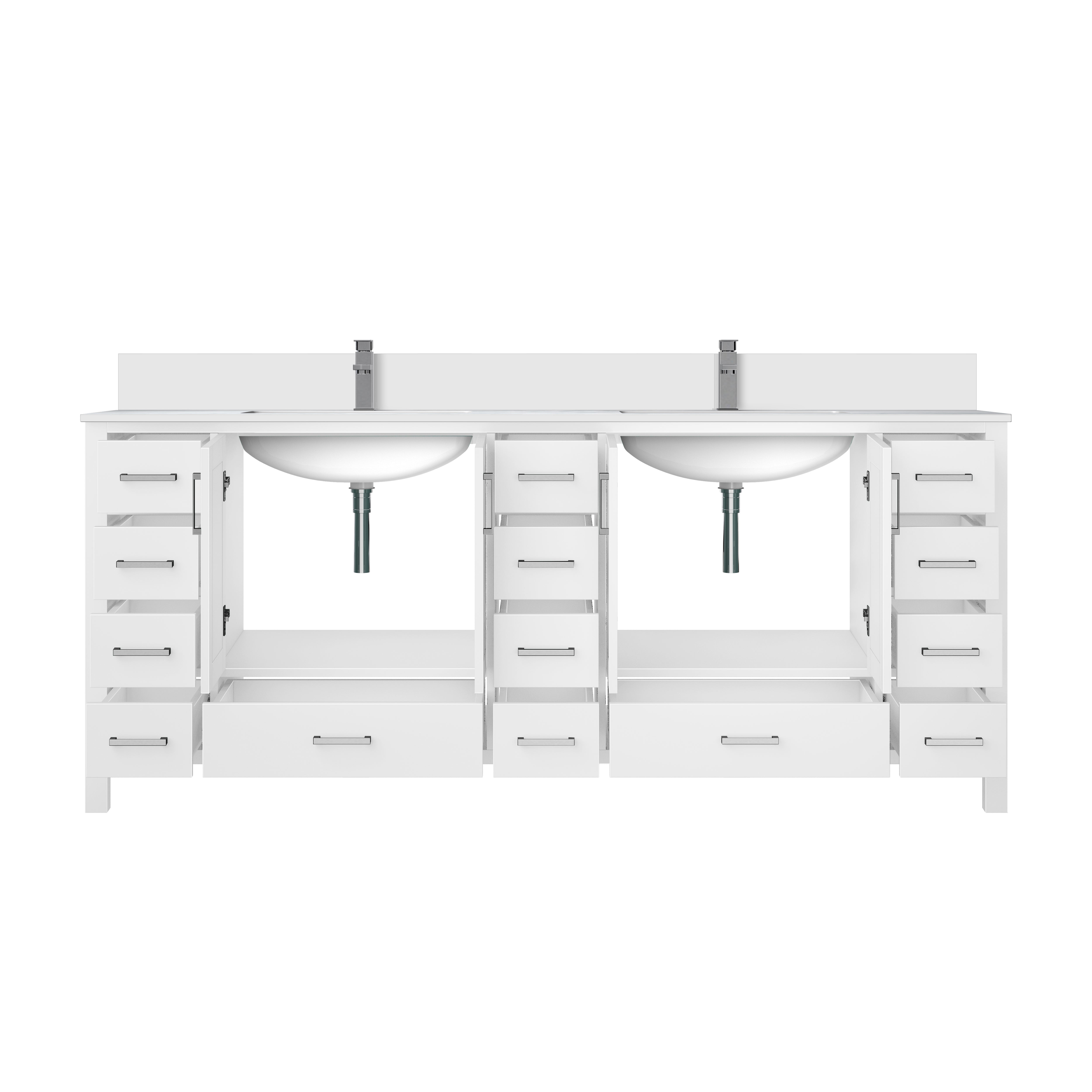 Jacques 84 in. W x 22 in. D White Bath Vanity