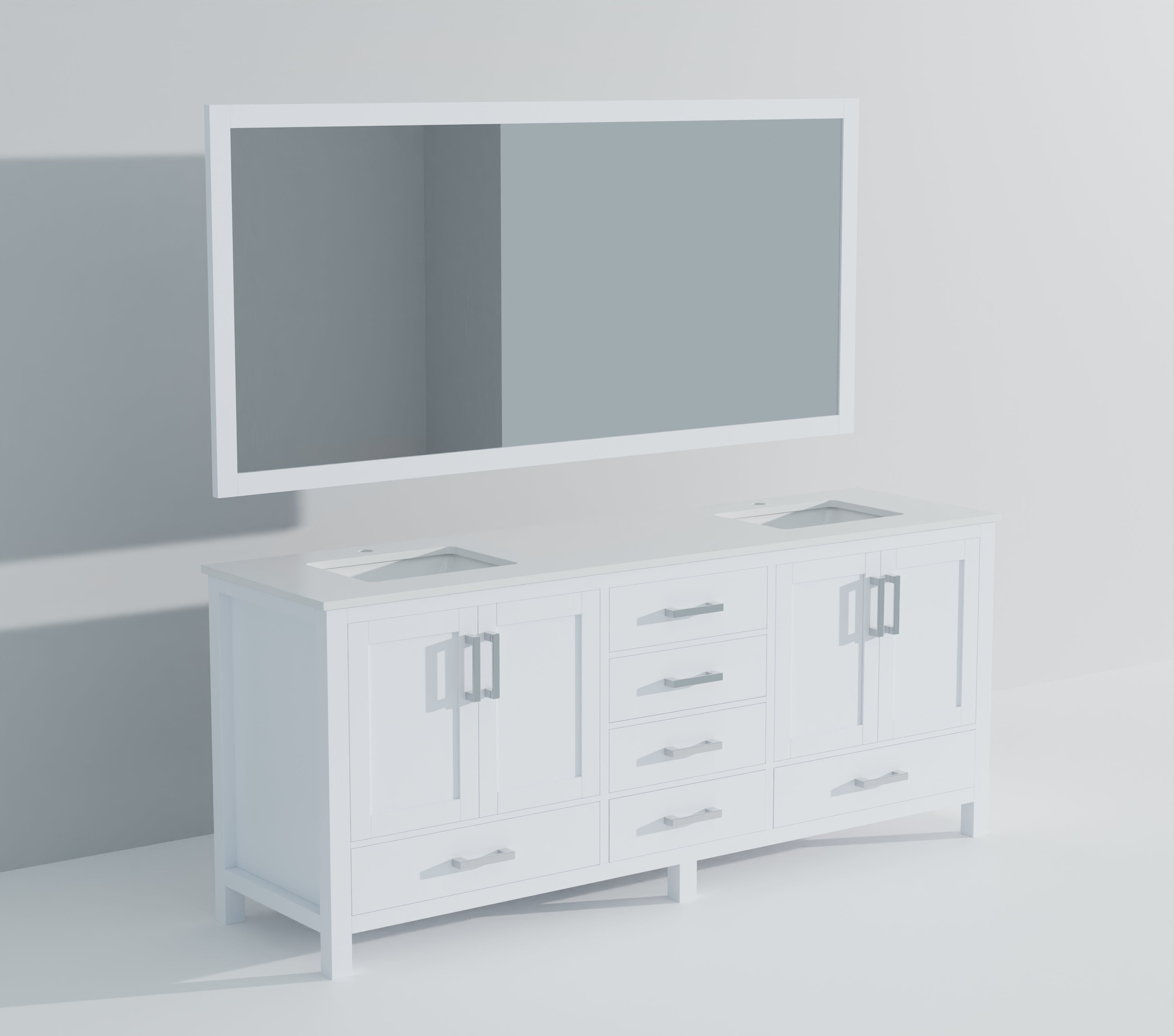 Jacques 84 in. W x 22 in. D White Bath Vanity