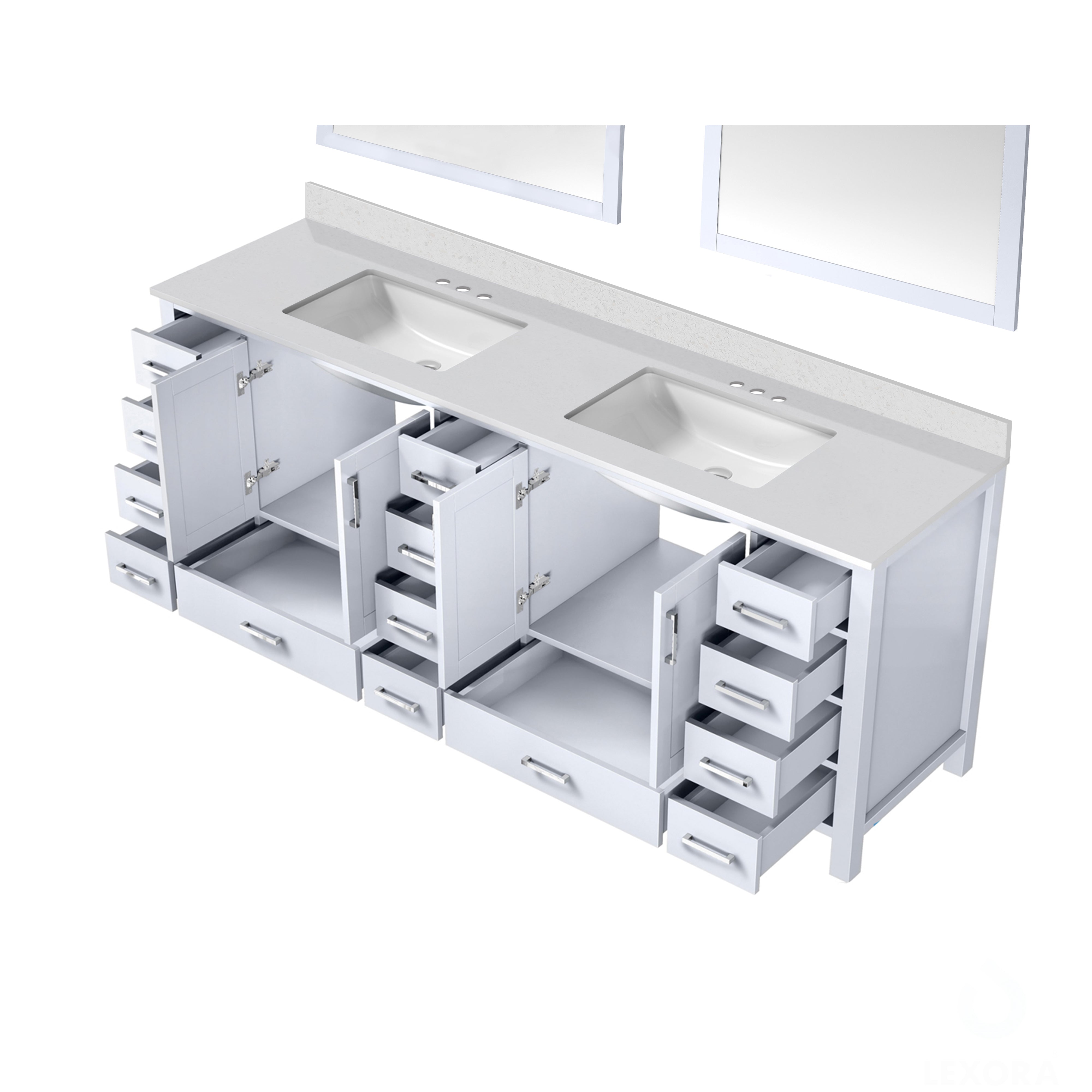 Jacques 84 in. W x 22 in. D White Bath Vanity
