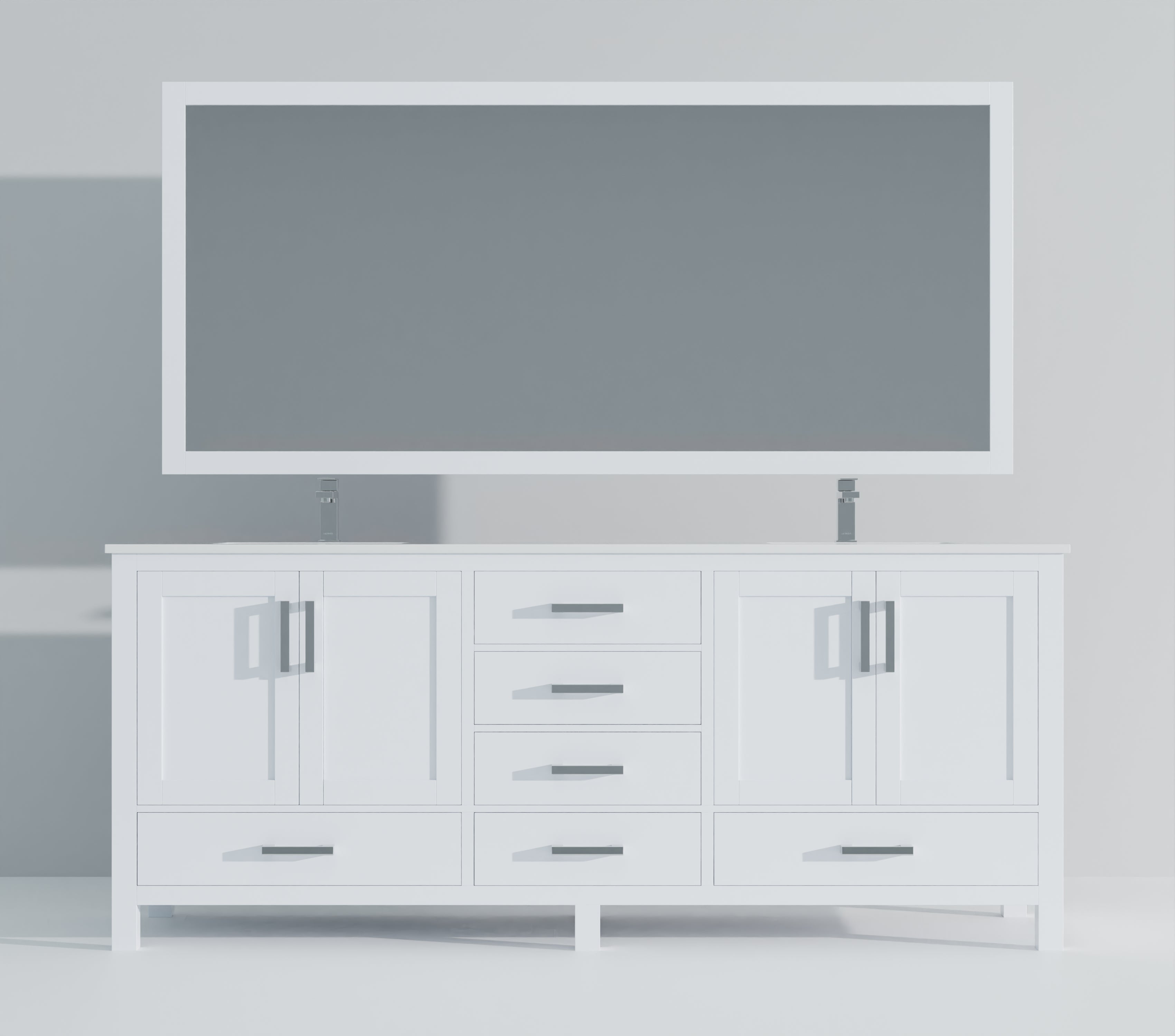 Jacques 84 in. W x 22 in. D White Bath Vanity