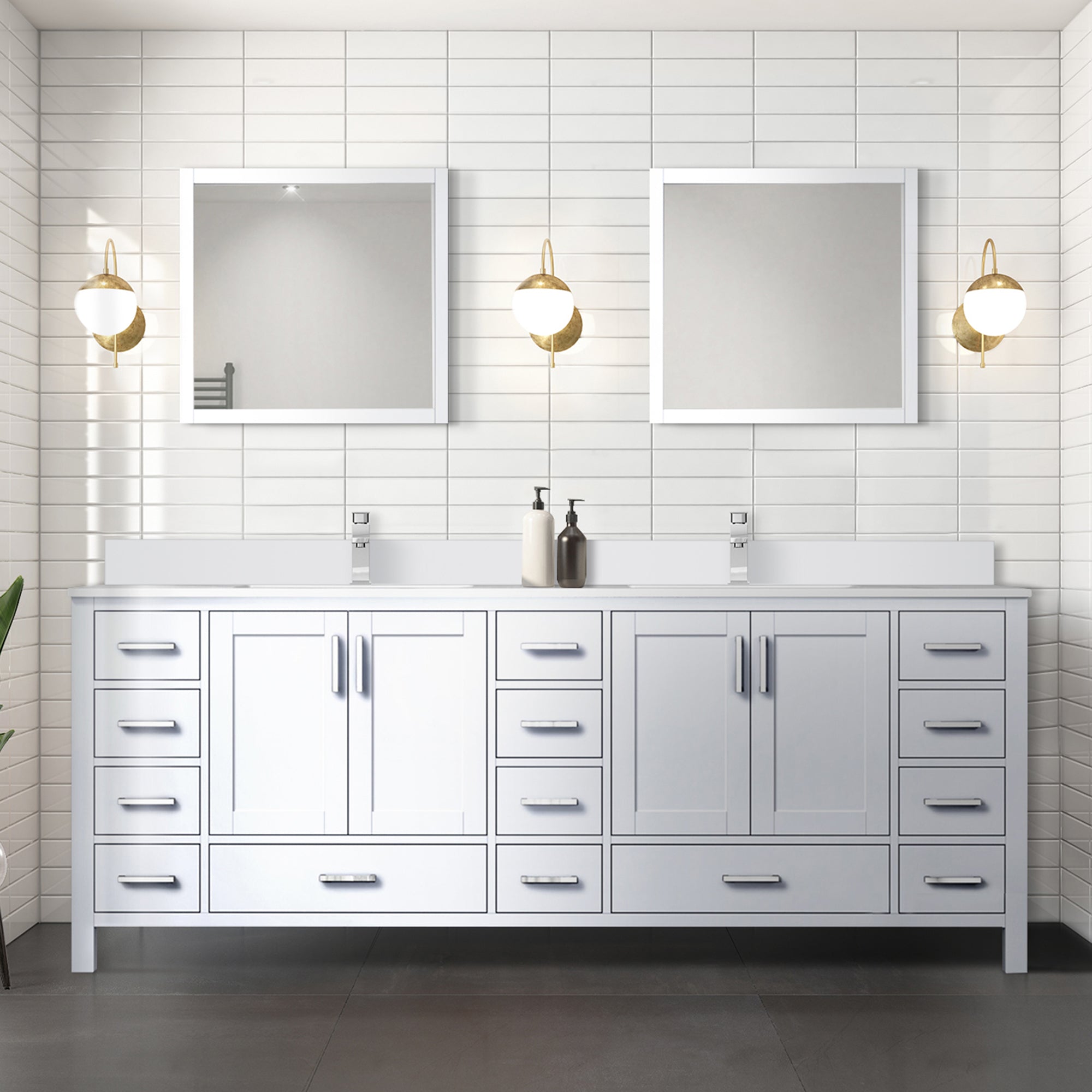 Jacques 84 in. W x 22 in. D White Bath Vanity