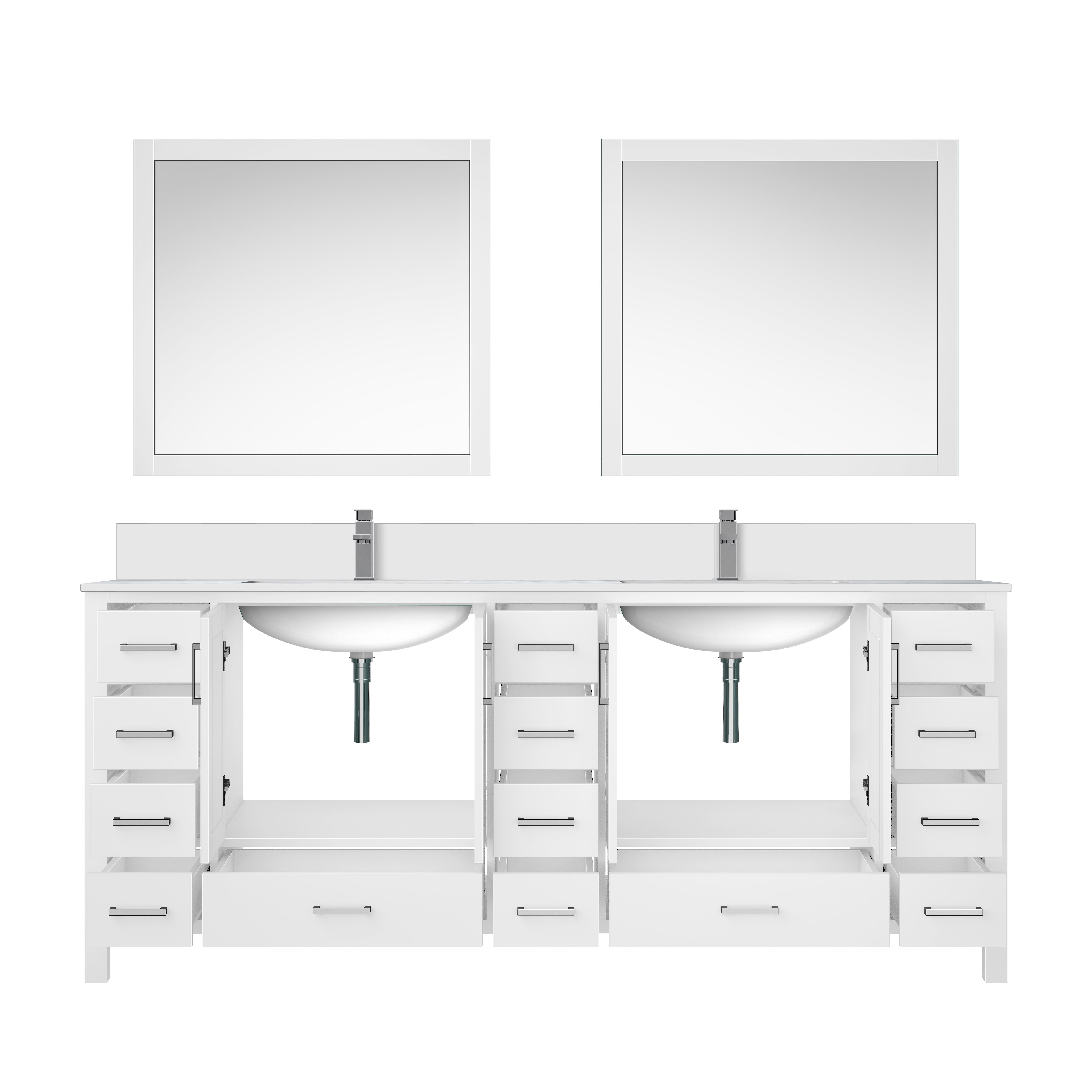 Jacques 84 in. W x 22 in. D White Bath Vanity
