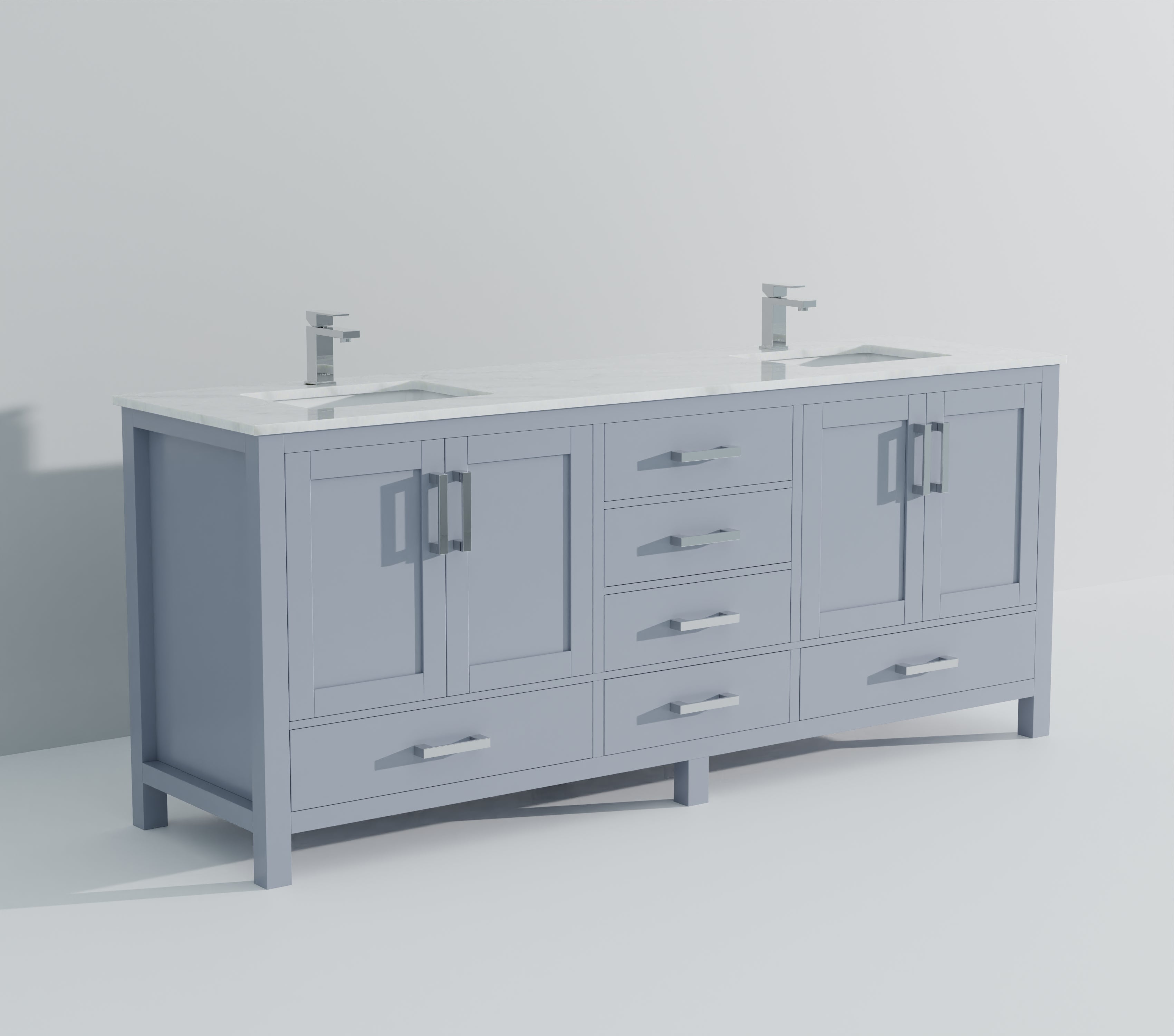 Jacques 84 in. W x 22 in. D Dark Grey Double Bath Vanity