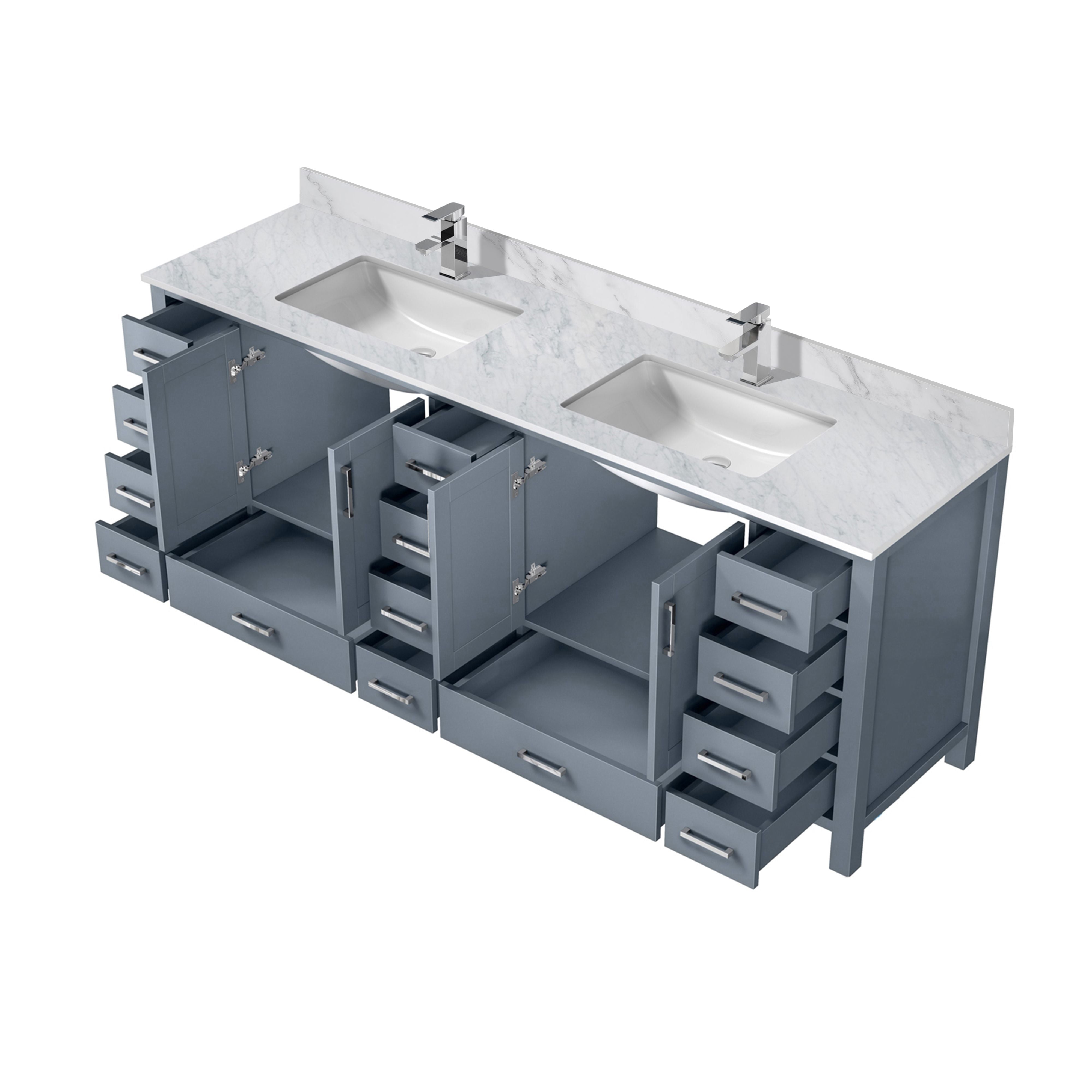 Jacques 84 in. W x 22 in. D Dark Grey Double Bath Vanity
