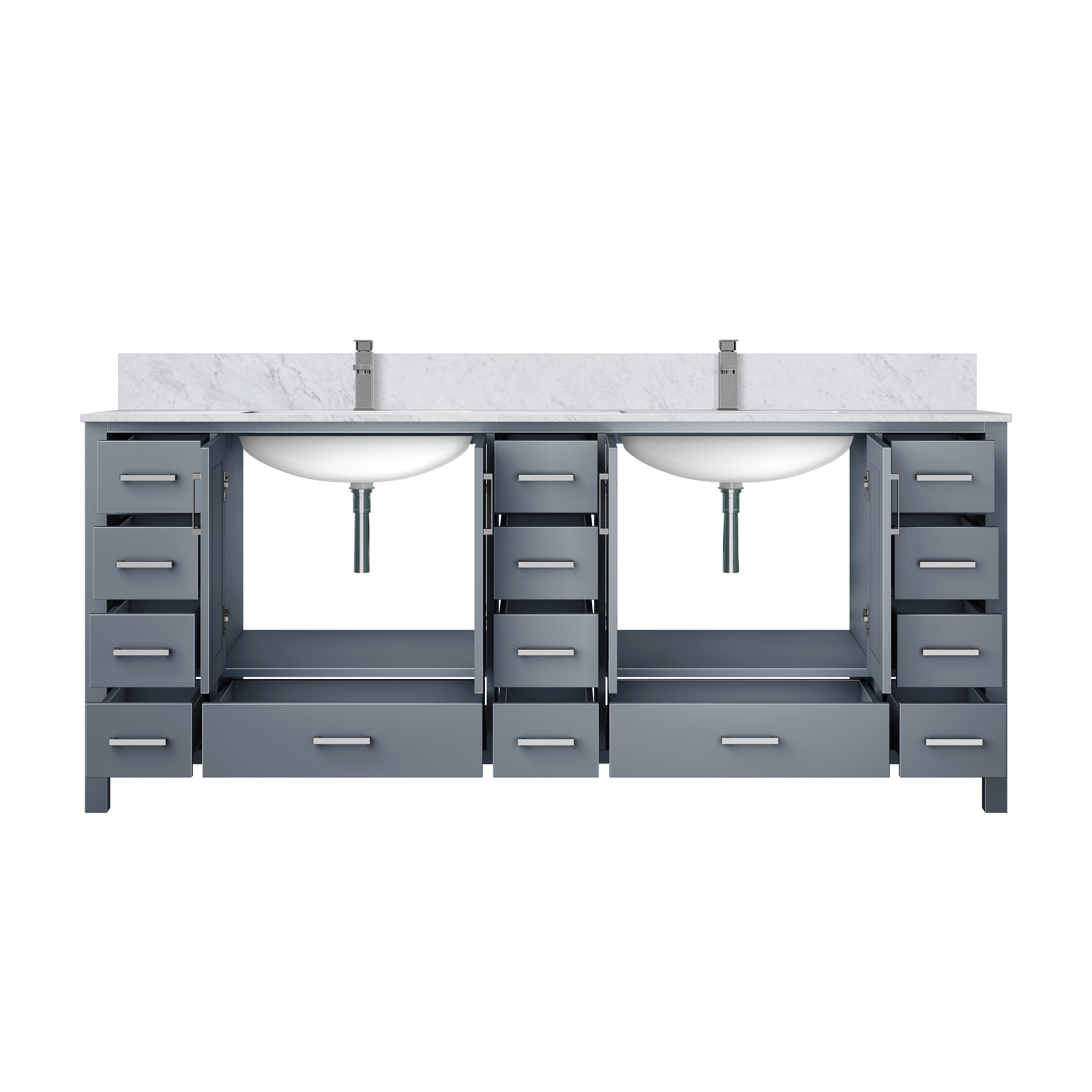 Jacques 84 in. W x 22 in. D Dark Grey Double Bath Vanity