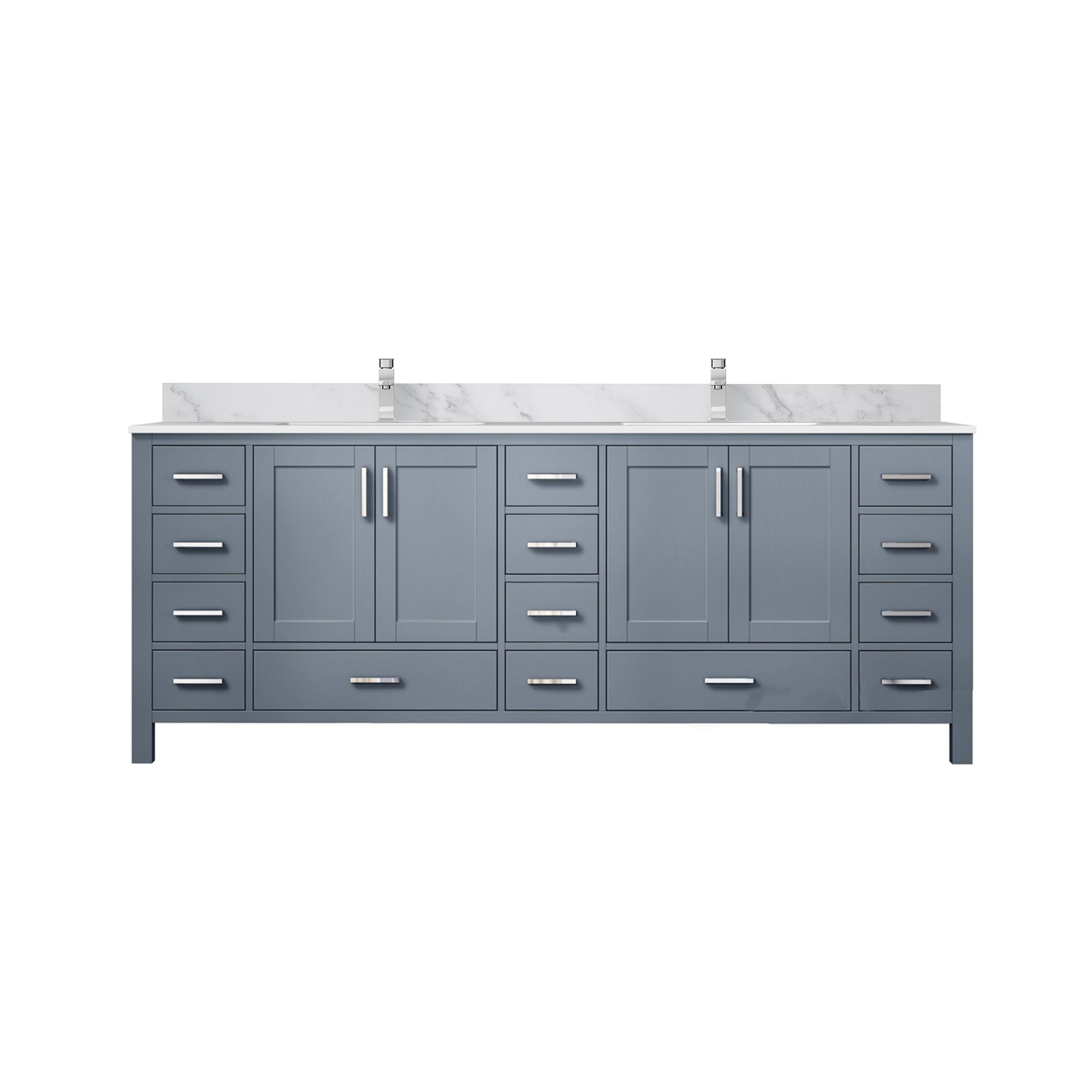 Jacques 84 in. W x 22 in. D Dark Grey Double Bath Vanity