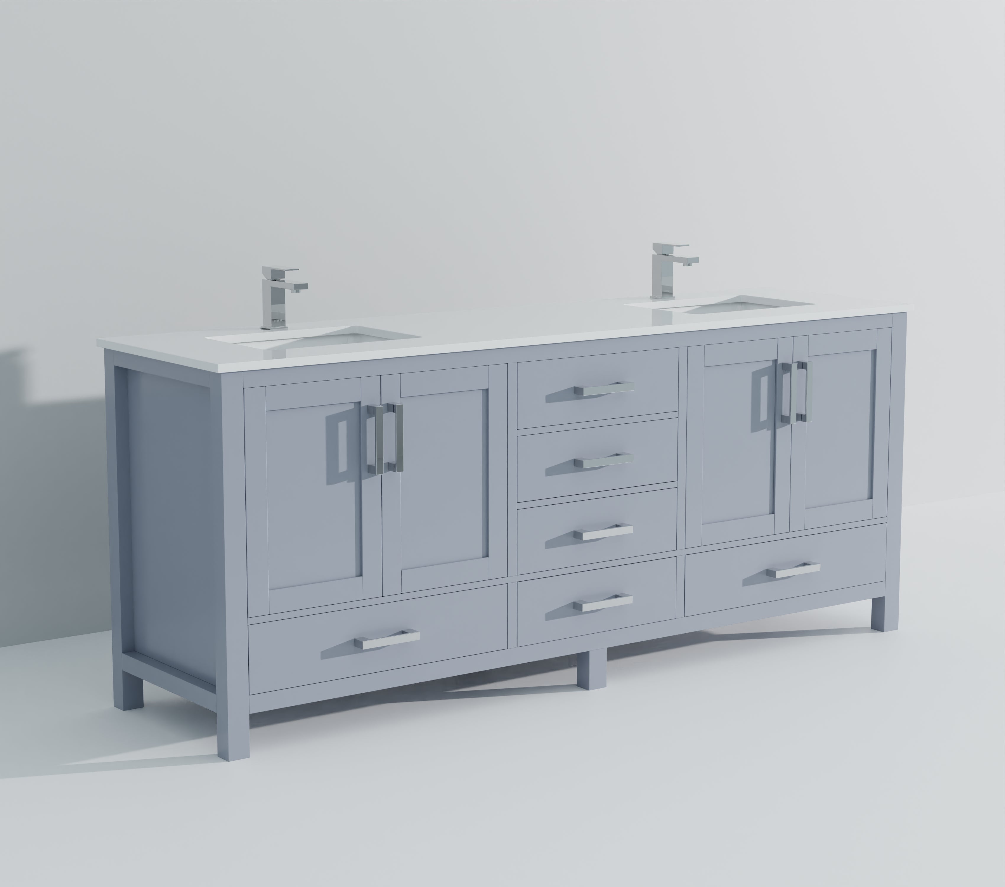 Jacques 84 in. W x 22 in. D Dark Grey Double Bath Vanity