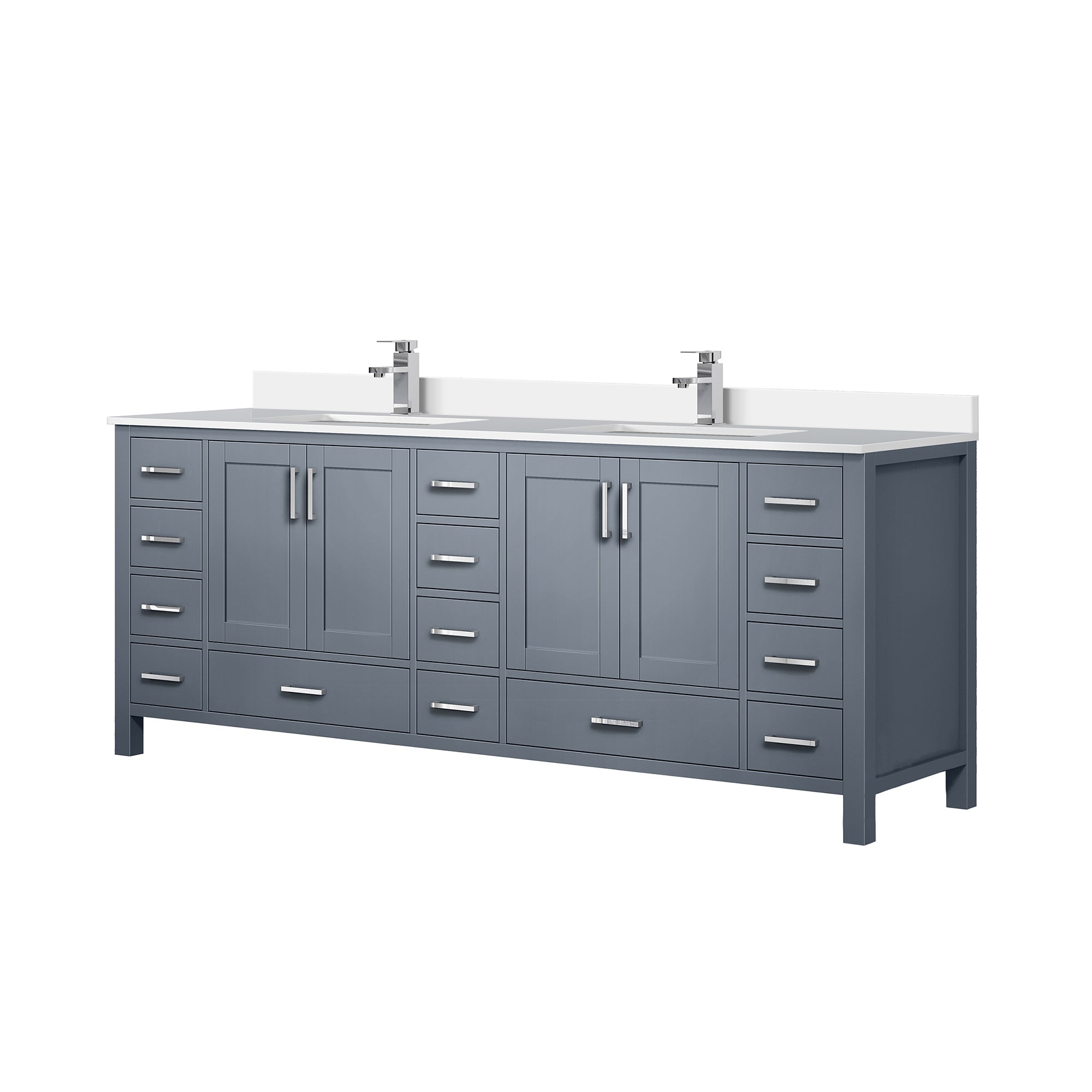 Jacques 84 in. W x 22 in. D Dark Grey Double Bath Vanity