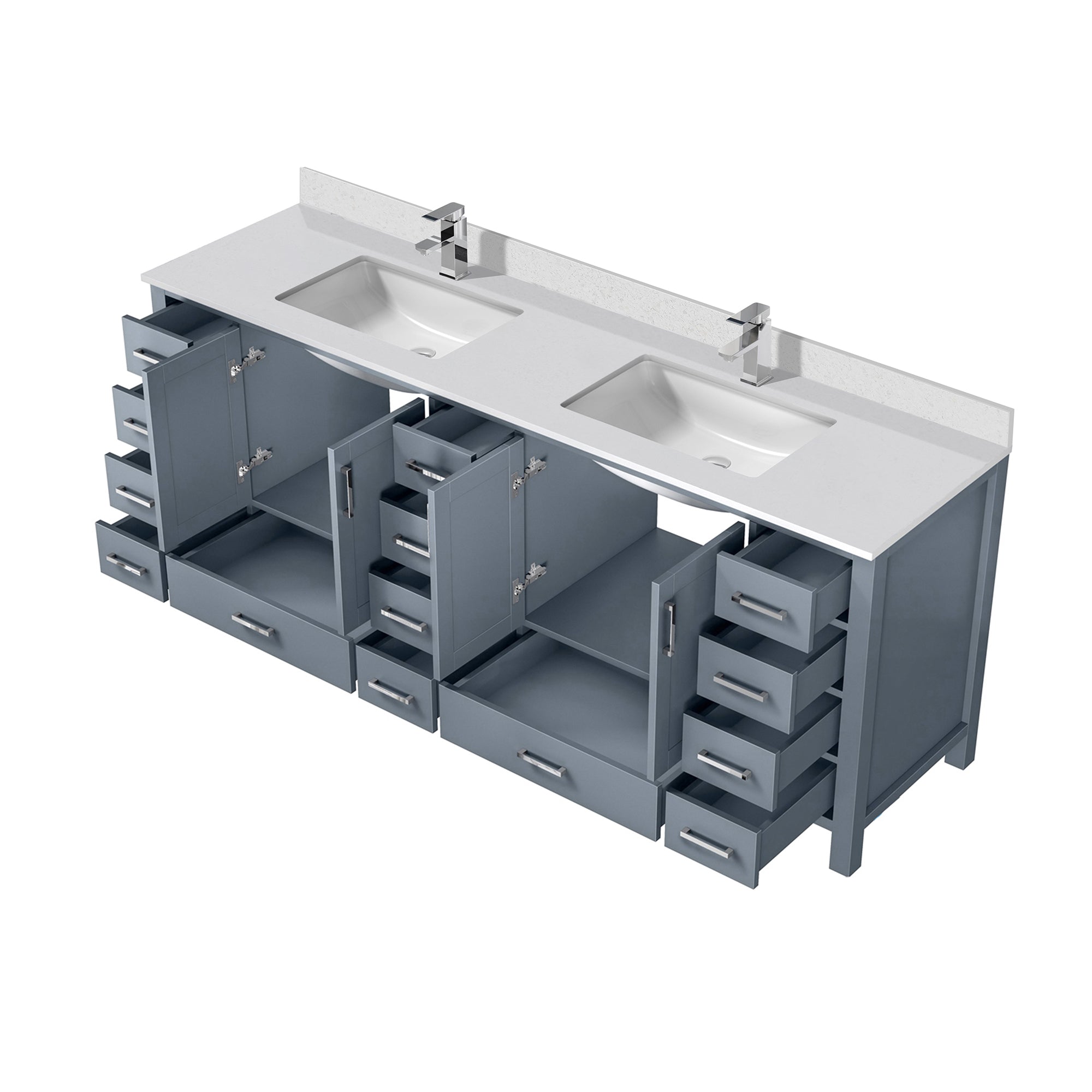 Jacques 84 in. W x 22 in. D Dark Grey Double Bath Vanity