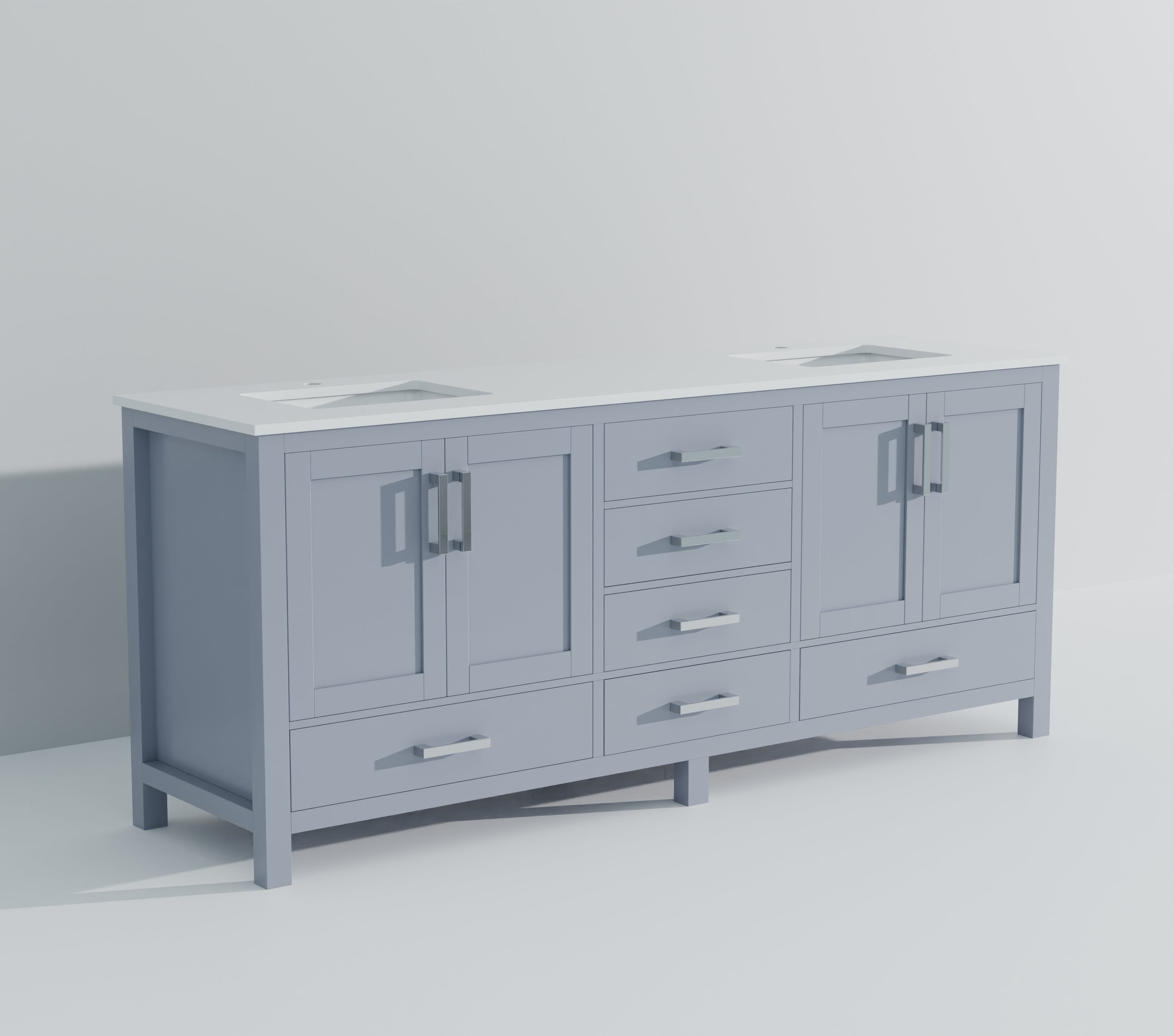 Jacques 84 in. W x 22 in. D Dark Grey Bath Vanity