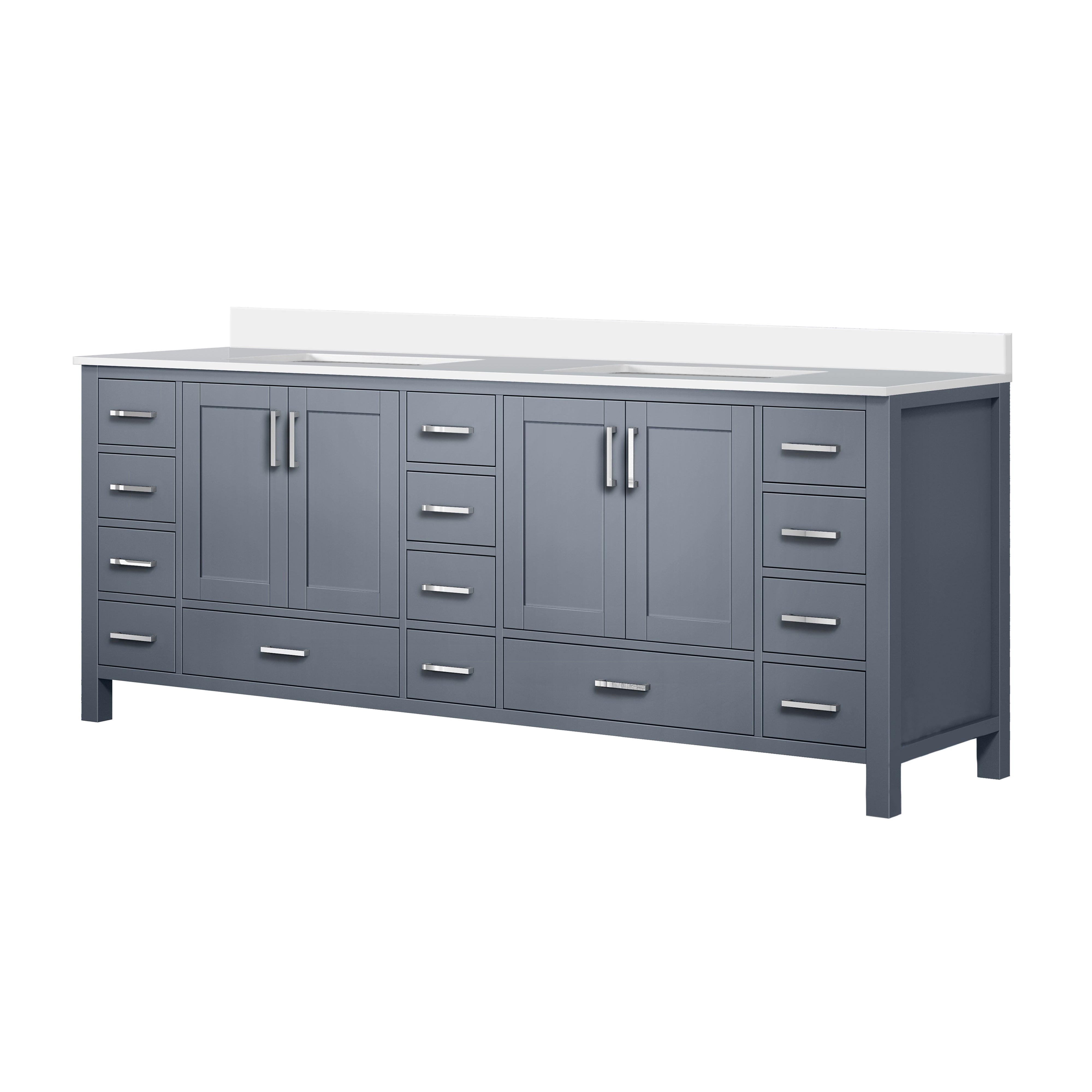 Jacques 84 in. W x 22 in. D Dark Grey Bath Vanity