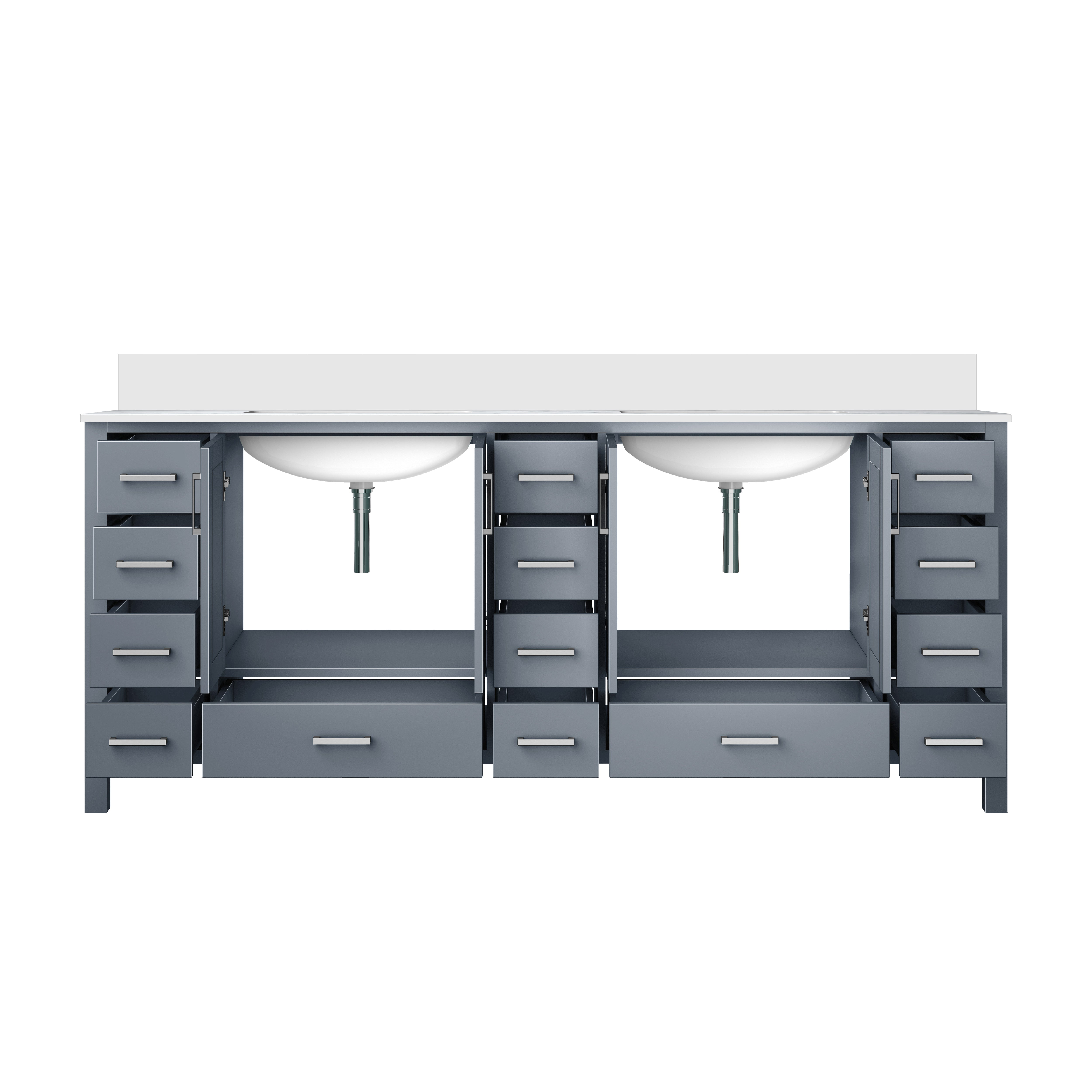 Jacques 84 in. W x 22 in. D Dark Grey Bath Vanity