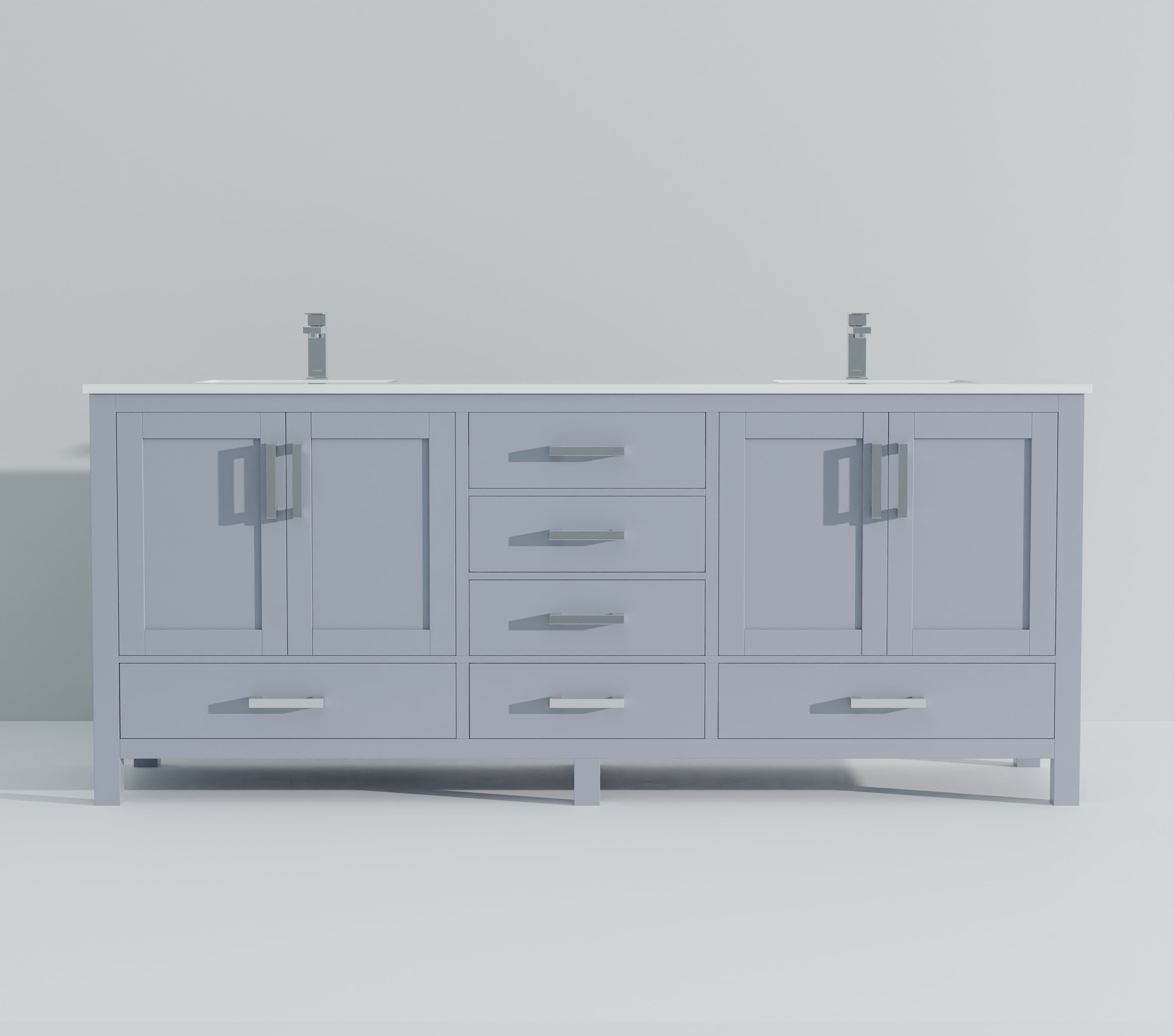 Jacques 84 in. W x 22 in. D Dark Grey Bath Vanity