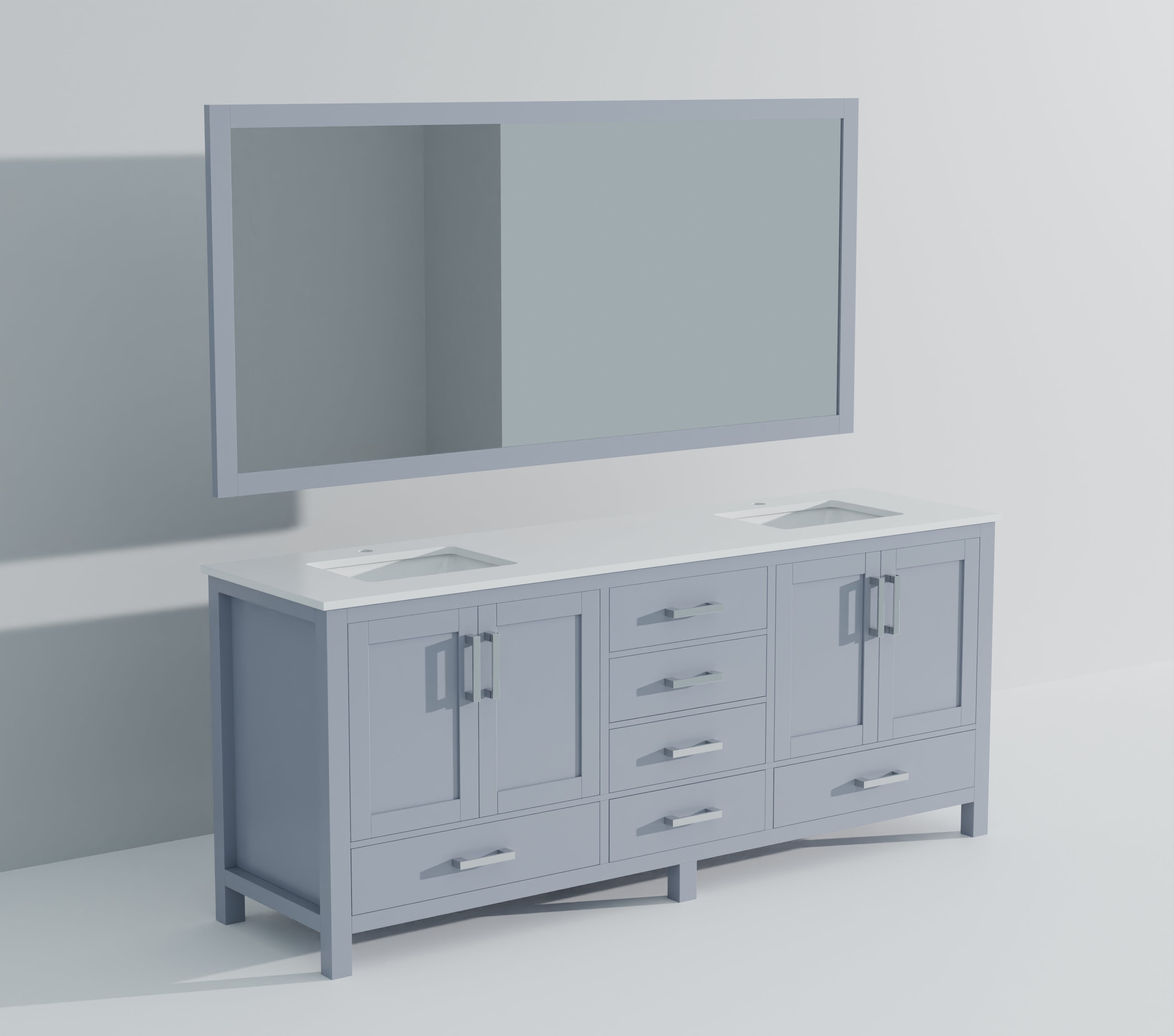 Jacques 84 in. W x 22 in. D Dark Grey Bath Vanity