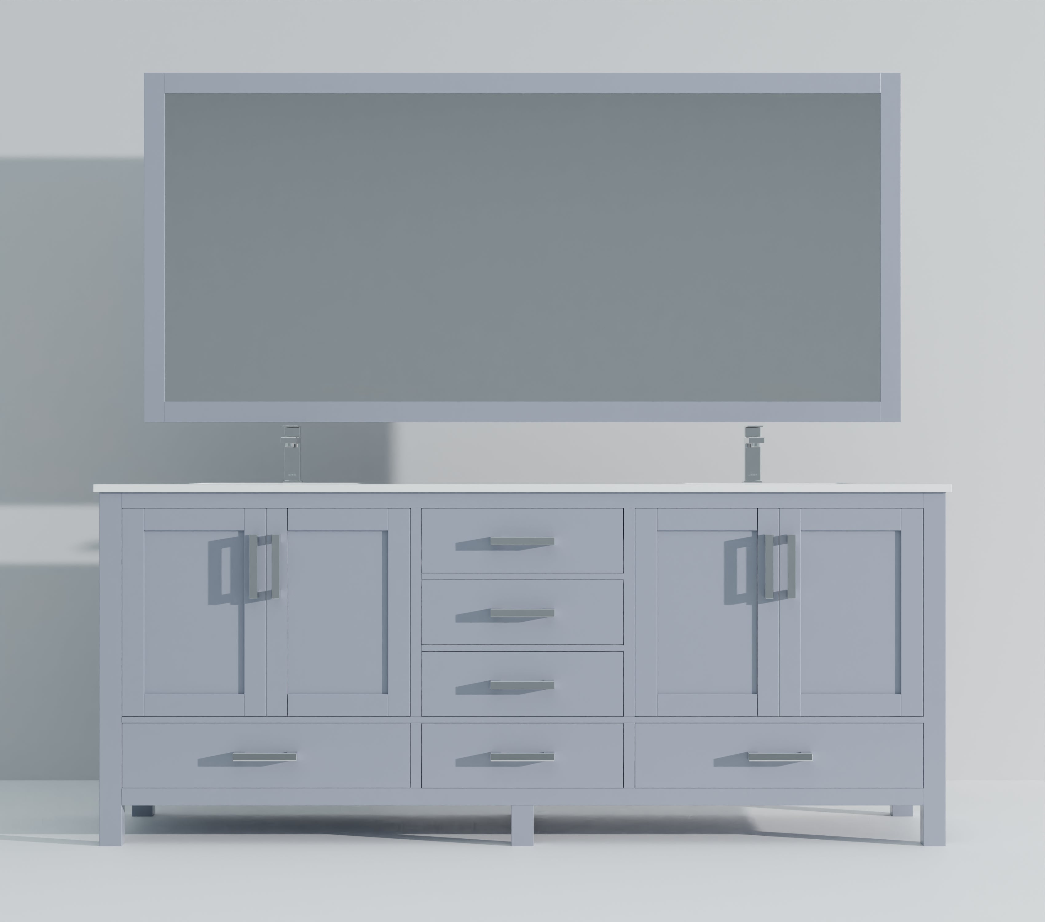 Jacques 84 in. W x 22 in. D Dark Grey Bath Vanity