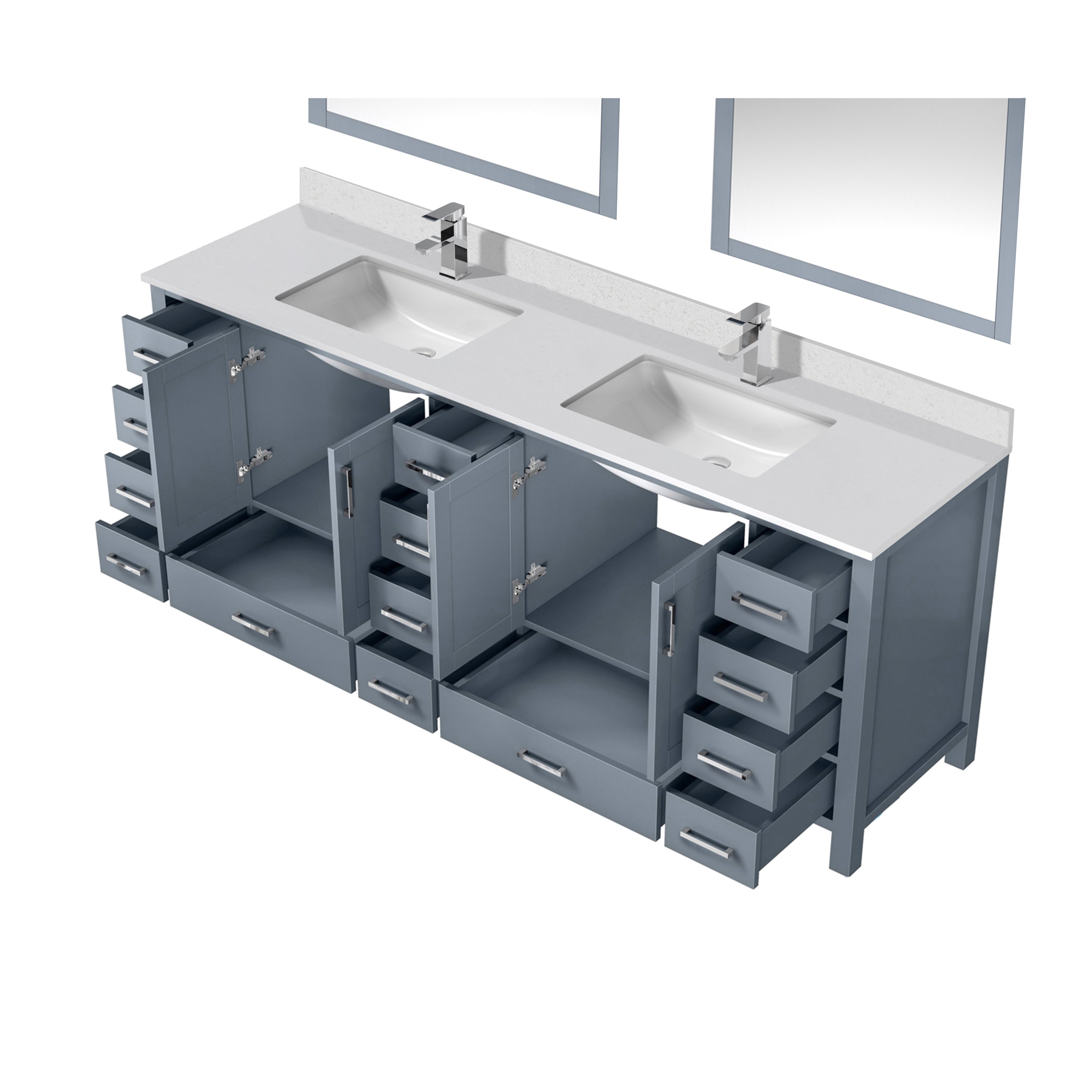 Jacques 84 in. W x 22 in. D Dark Grey Bath Vanity