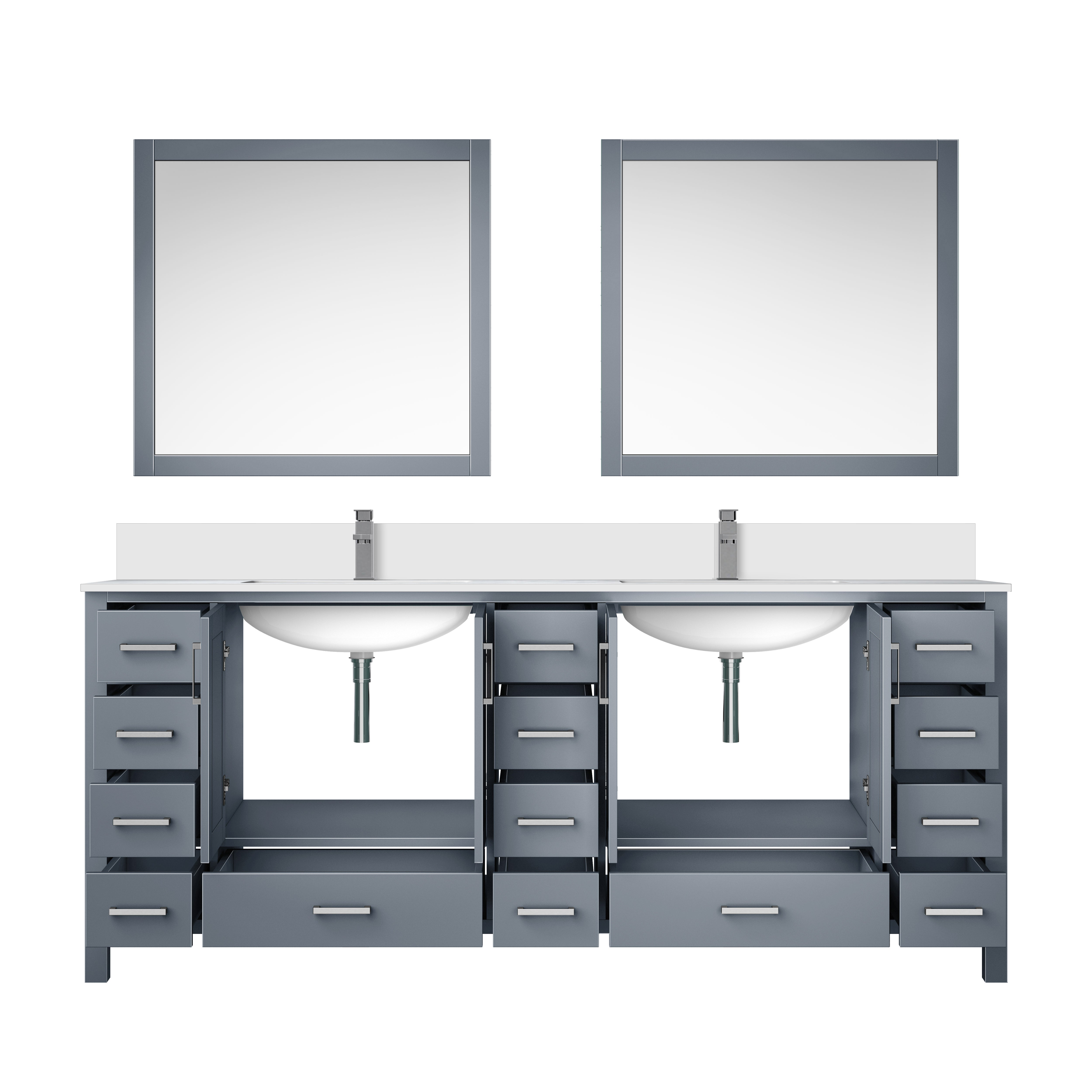 Jacques 84 in. W x 22 in. D Dark Grey Bath Vanity