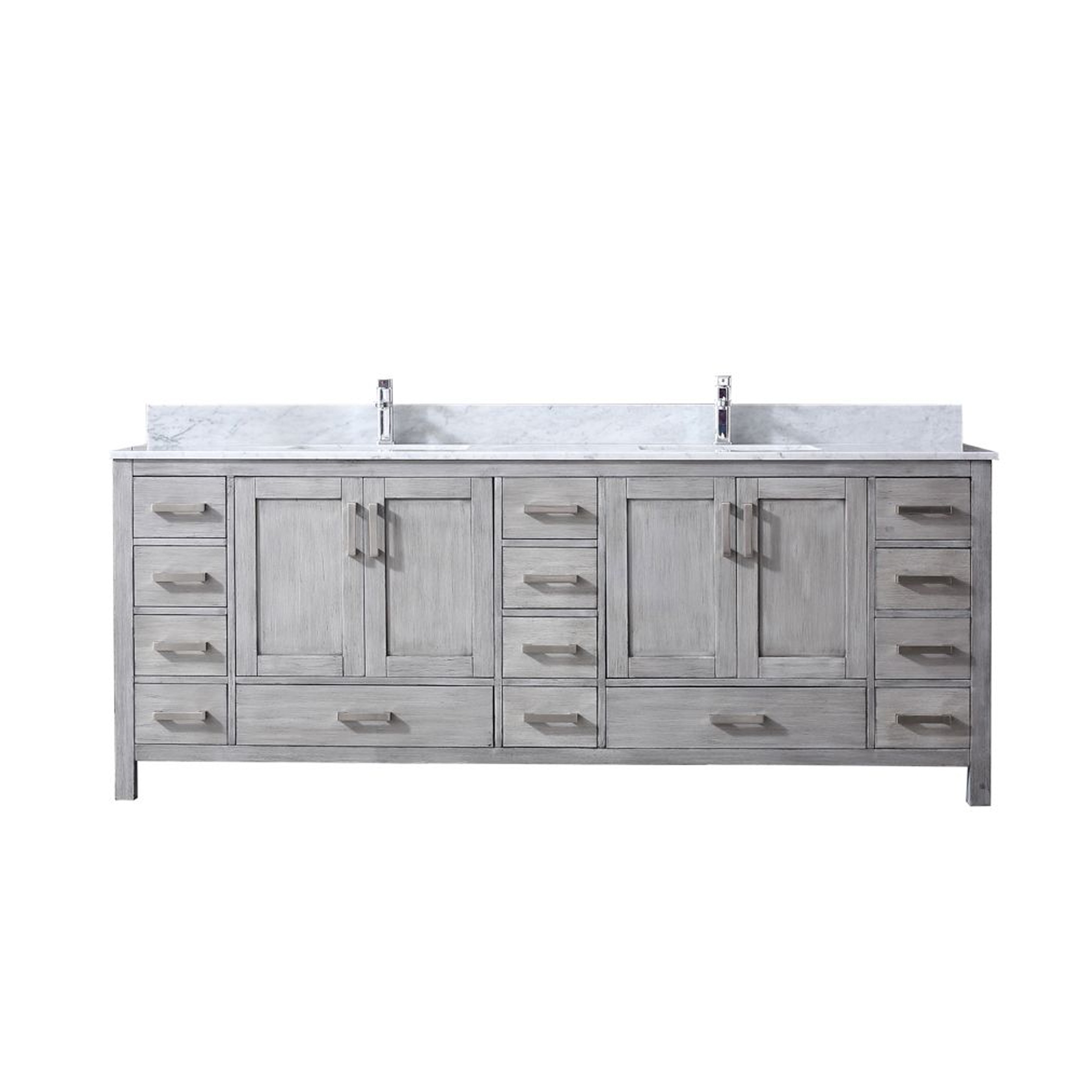 Jacques 84 in. W x 22 in. D Distressed Grey Double Bath Vanity