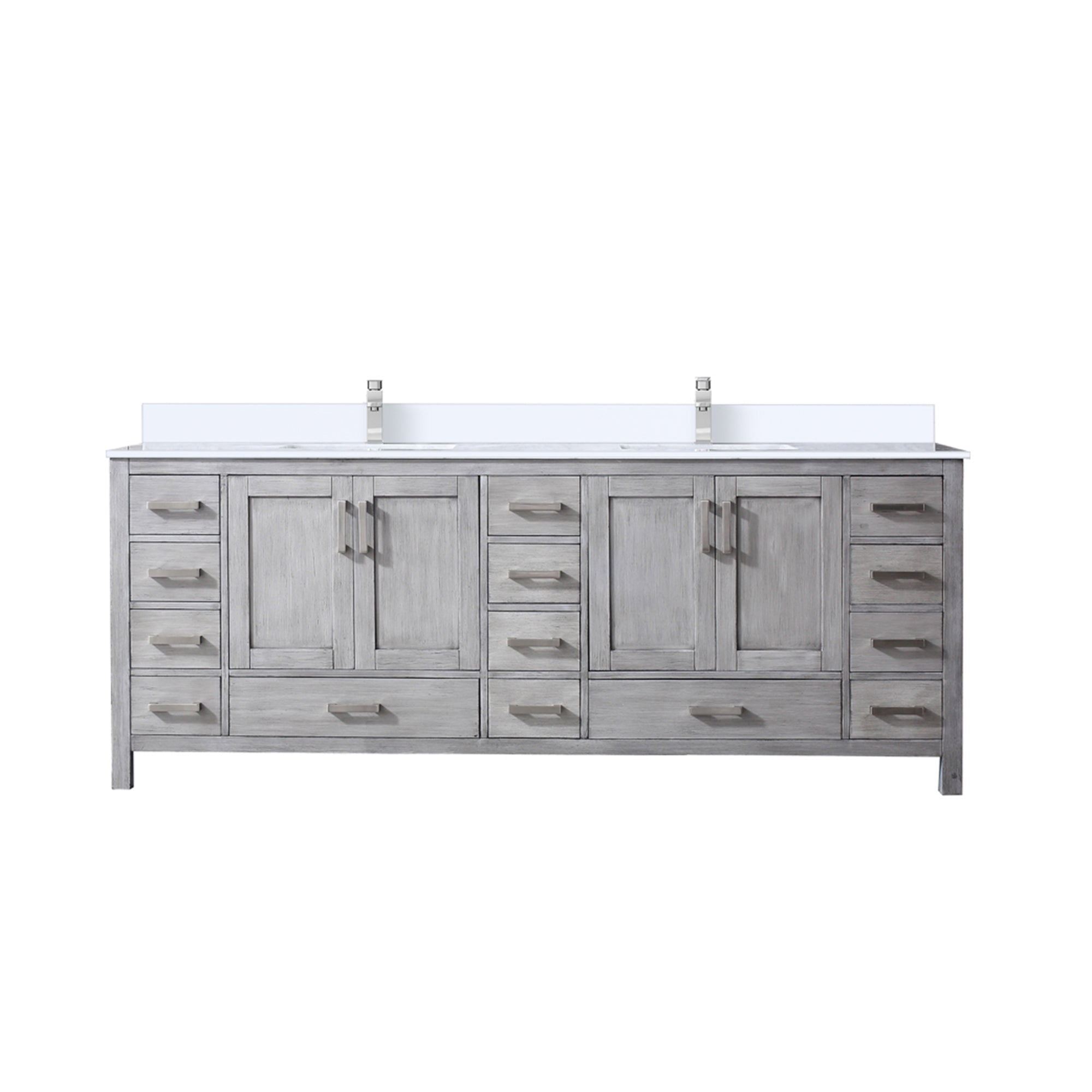 Jacques 84 in. W x 22 in. D Distressed Grey Double Bath Vanity