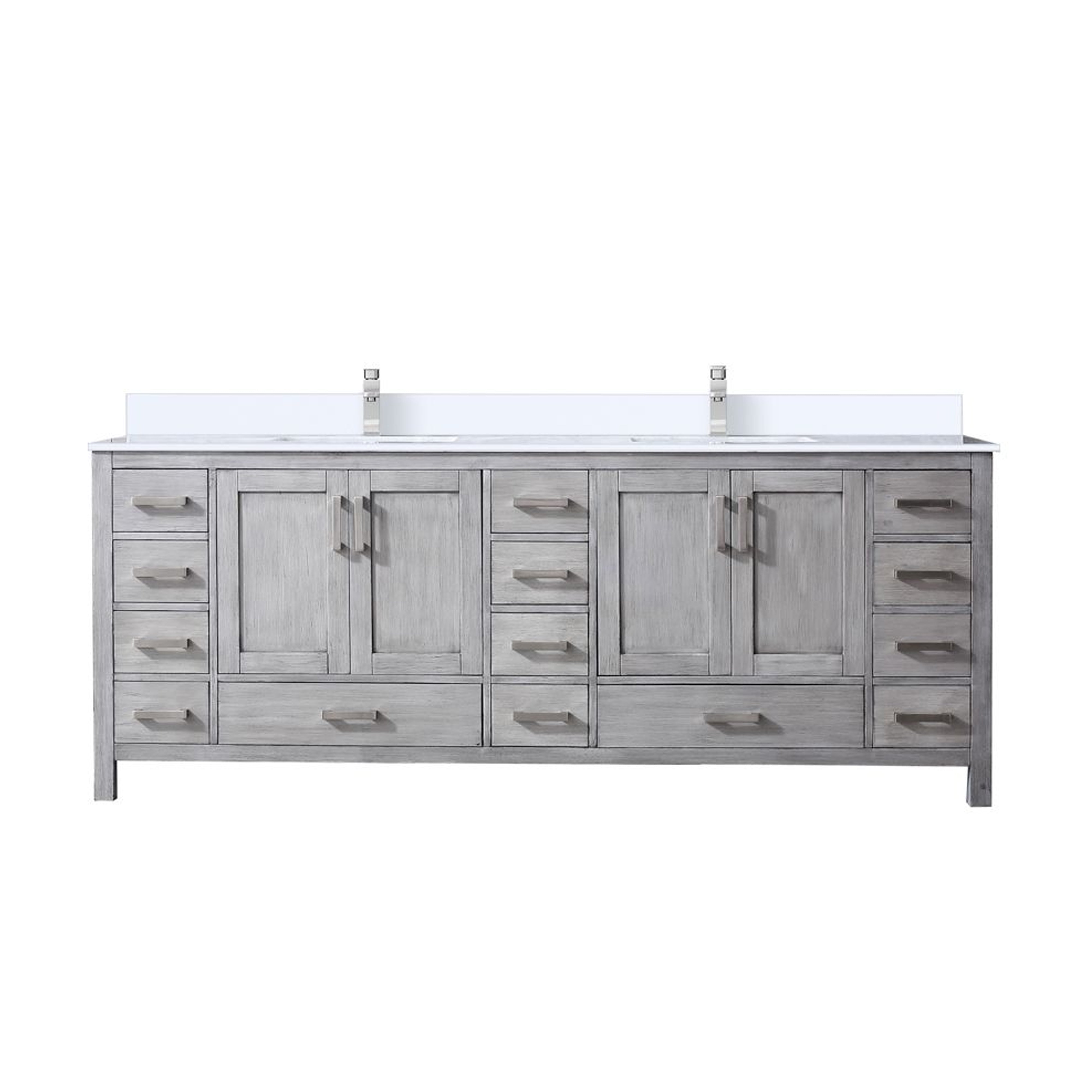 Jacques 84 in. W x 22 in. D Distressed Grey Bath Vanity