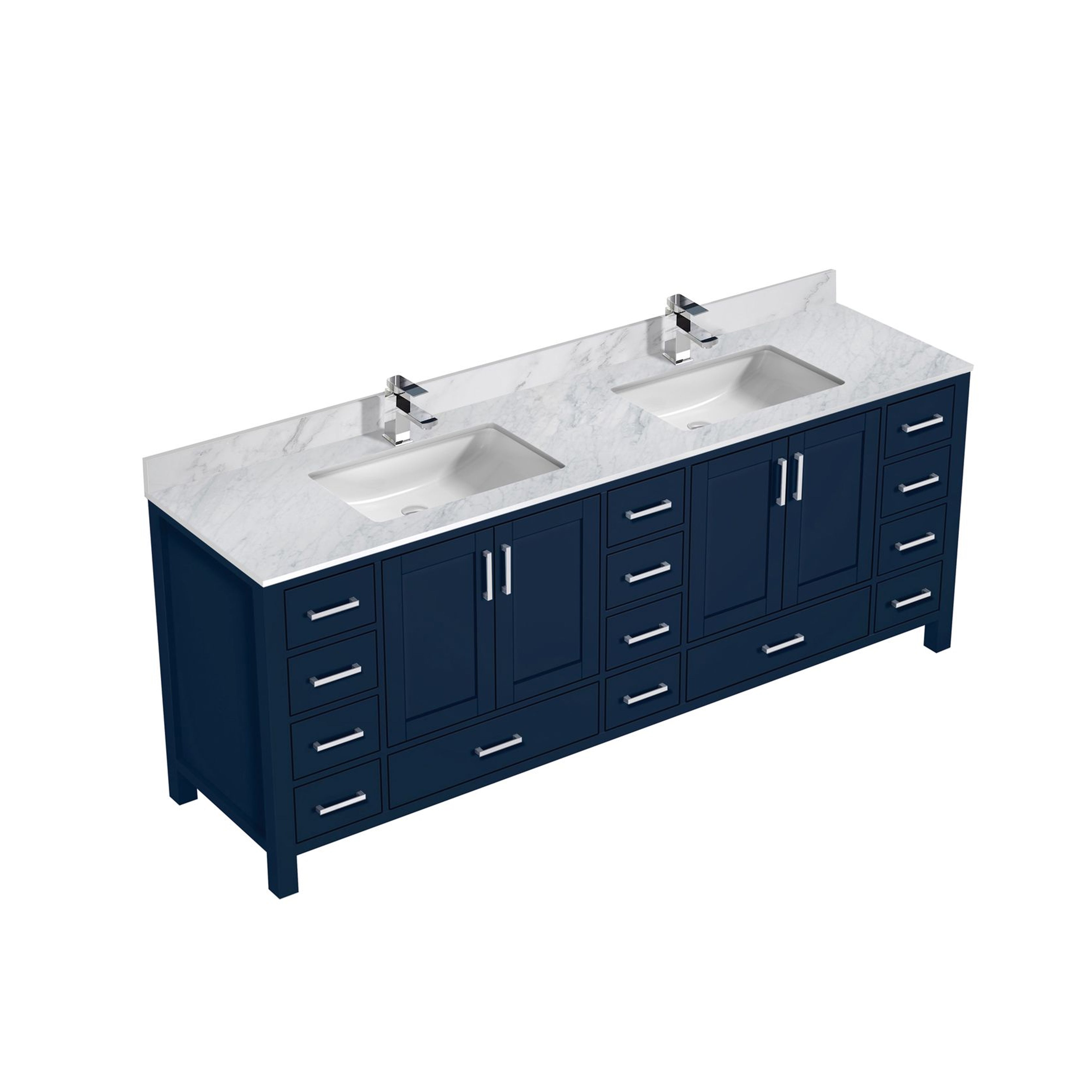 Jacques 84 in. W x 22 in. D Navy Blue Double Bath Vanity
