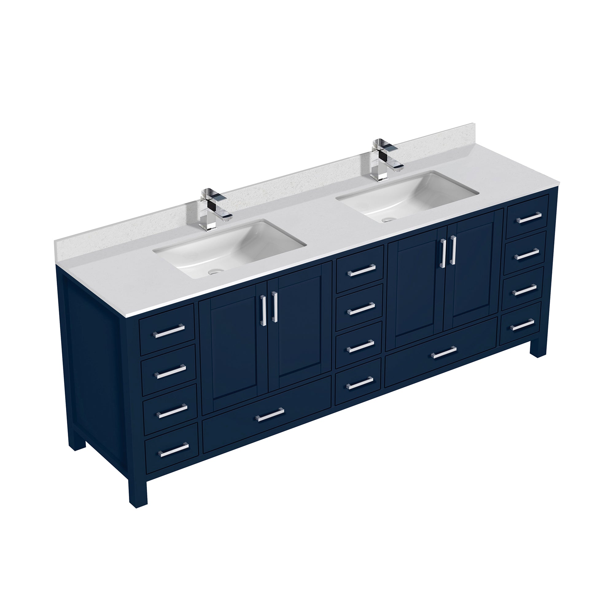 Jacques 84 in. W x 22 in. D Navy Blue Double Bath Vanity