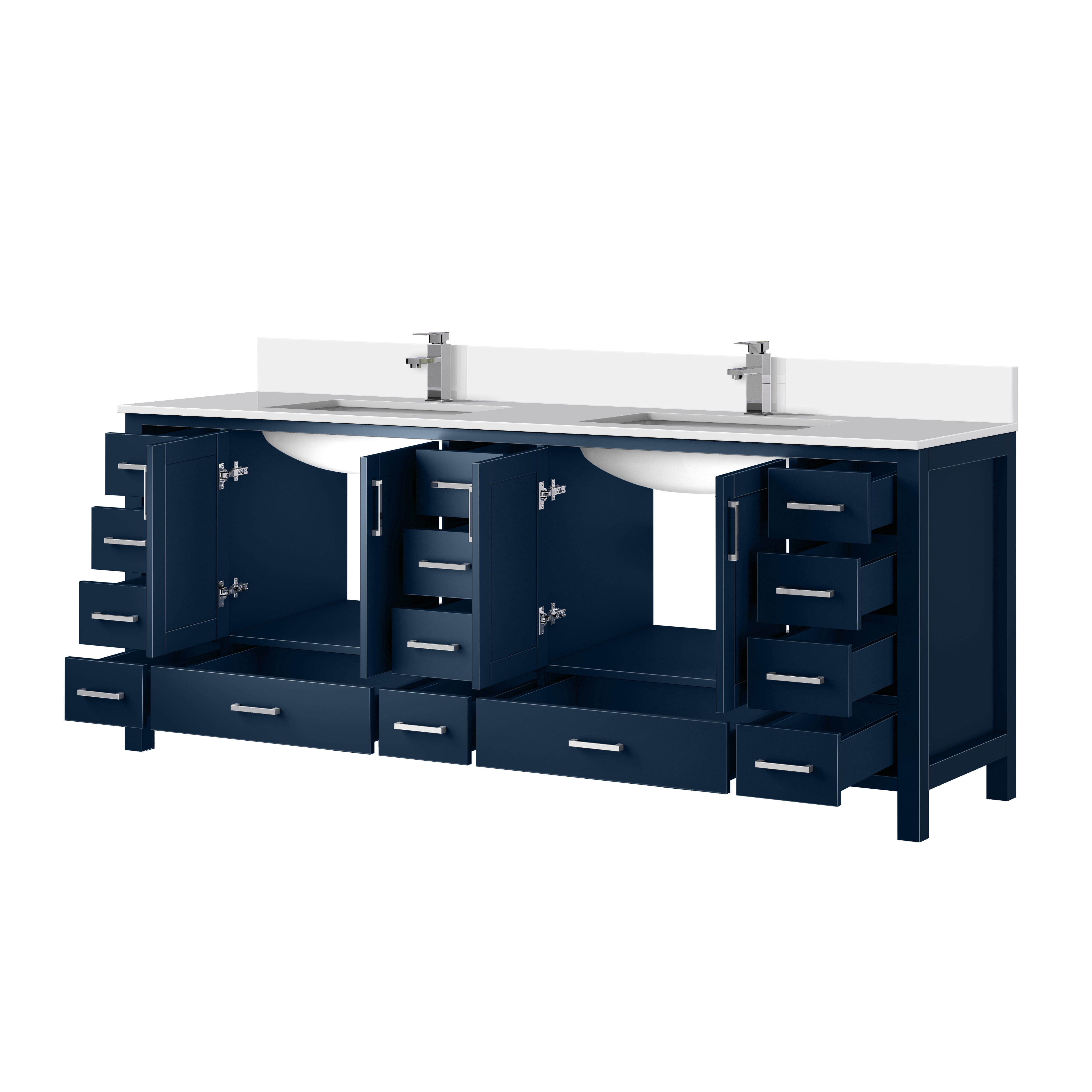 Jacques 84 in. W x 22 in. D Navy Blue Double Bath Vanity