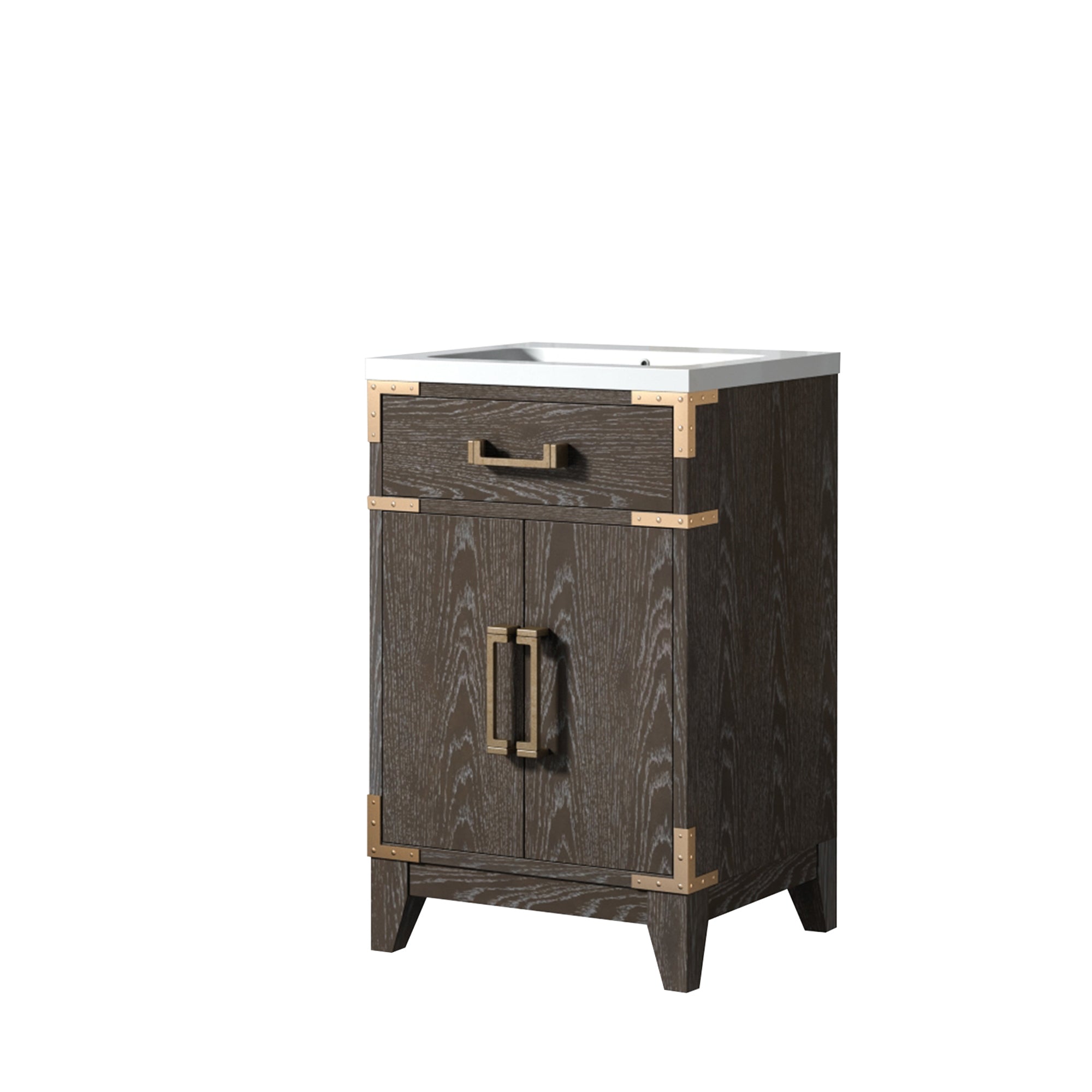 Laurel 20 in W x 18 in D Brown Oak Single Bath Vanity