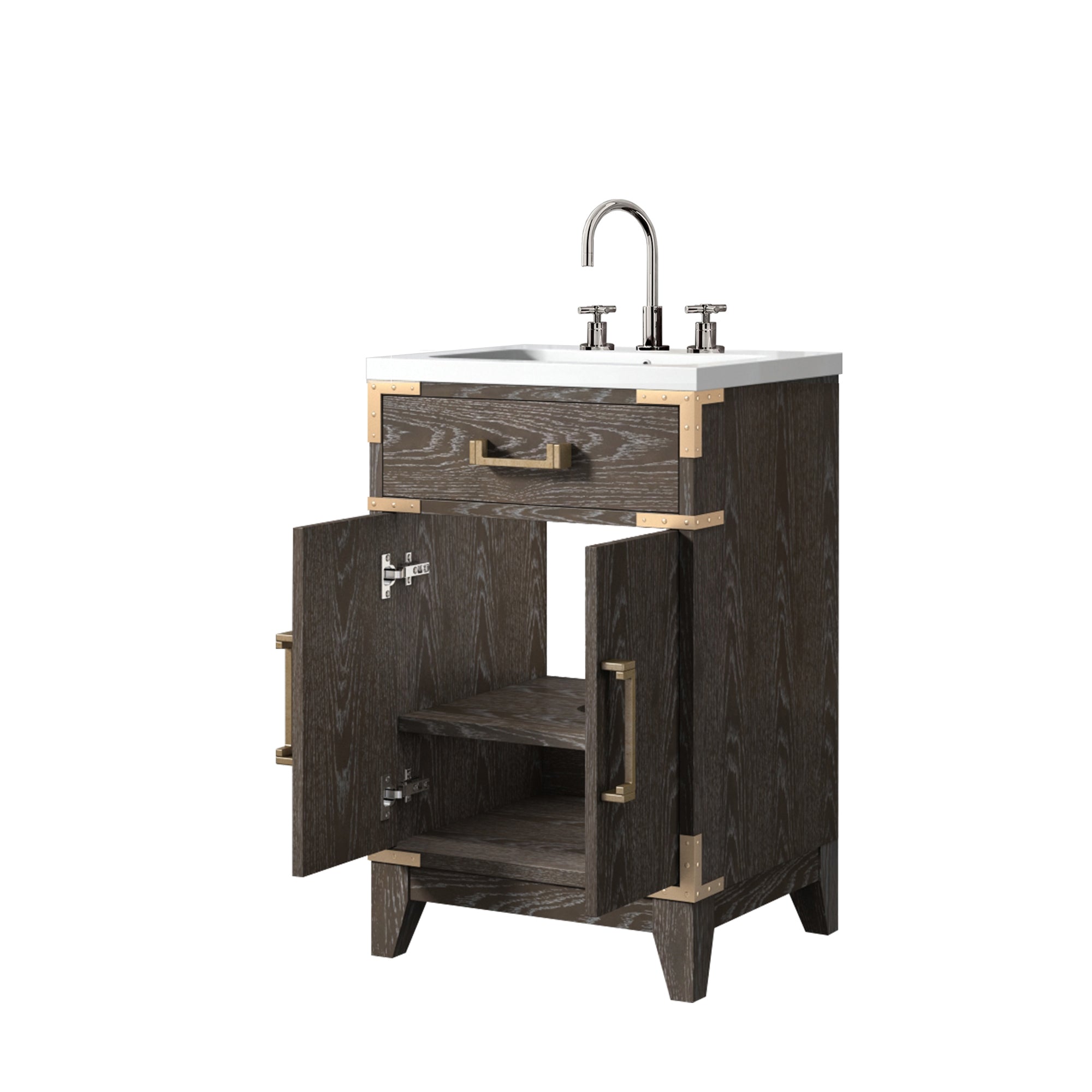 Laurel 20 in W x 18 in D Brown Oak Single Bath Vanity
