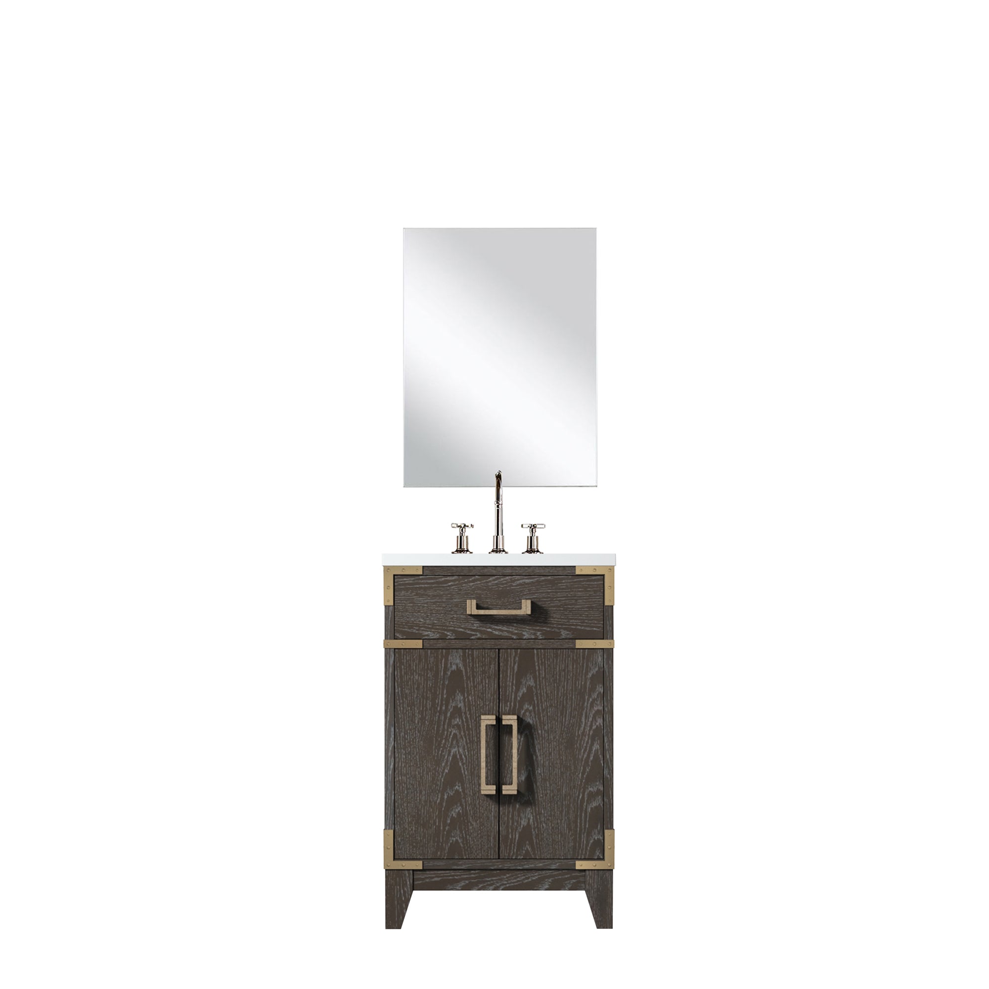 Laurel 20 in W x 18 in D Brown Oak Single Bath Vanity