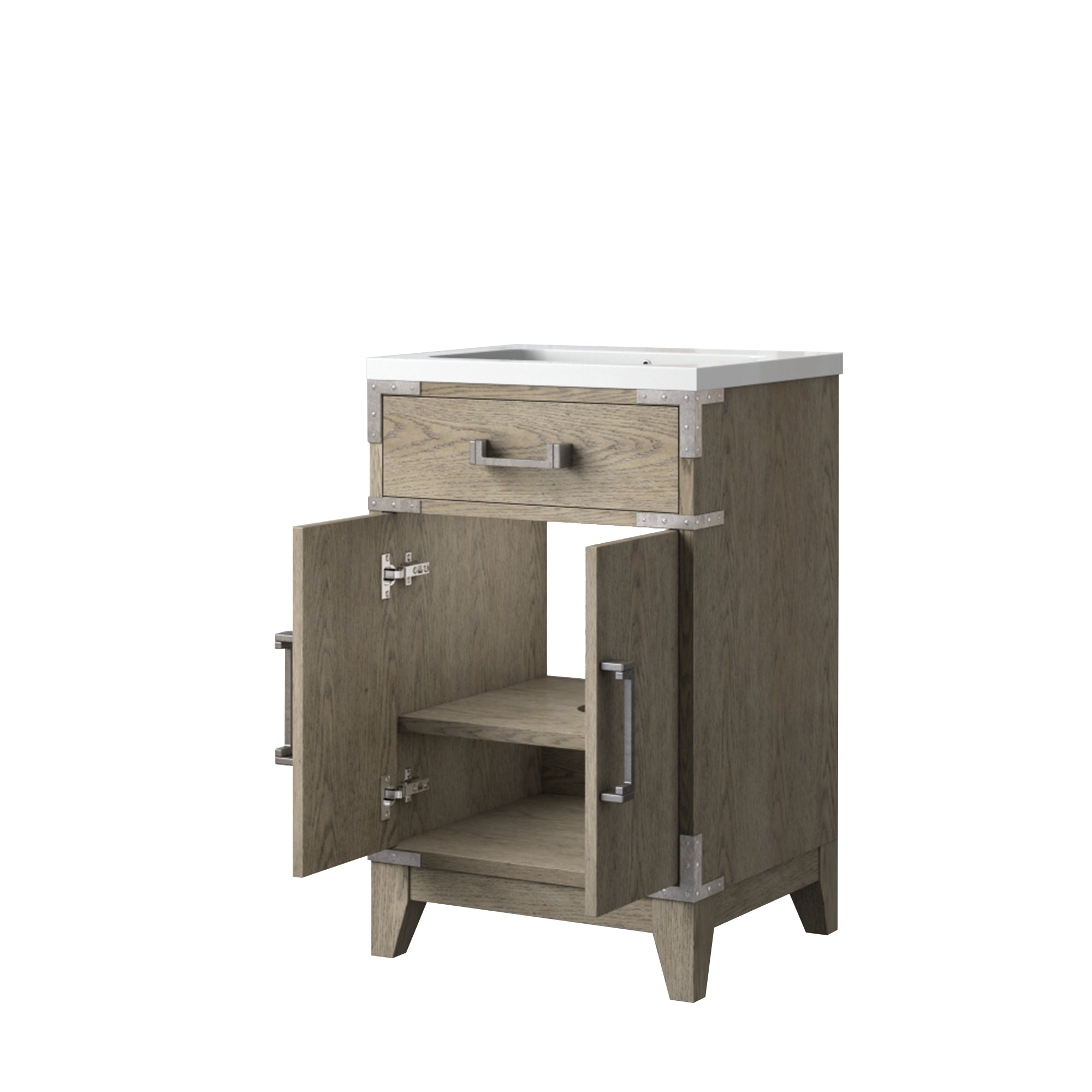 Laurel 20 in W x 18 in D Grey Oak Single Bath Vanity