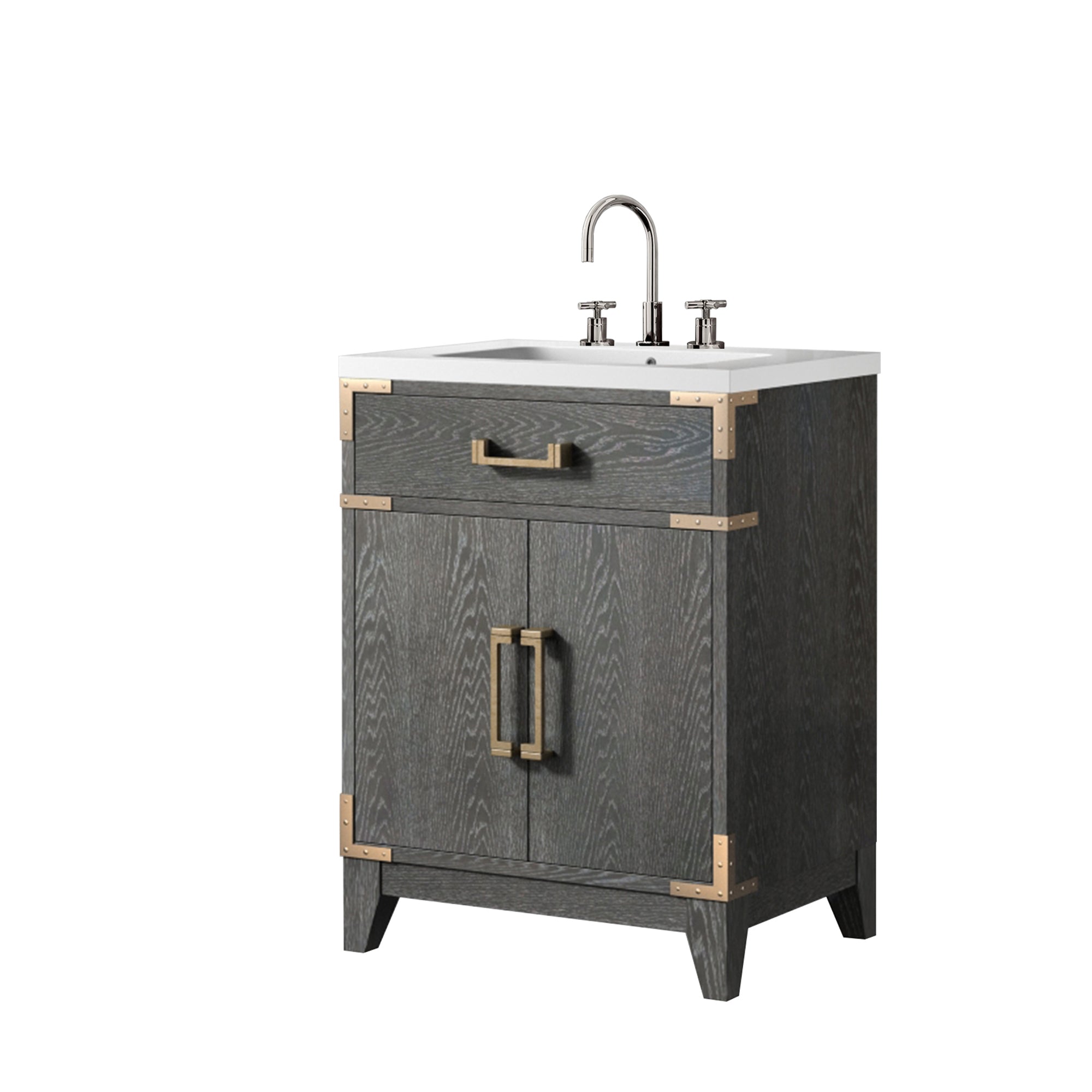 Laurel 24 in W x 18 in D Black Oak Single Bath Vanity